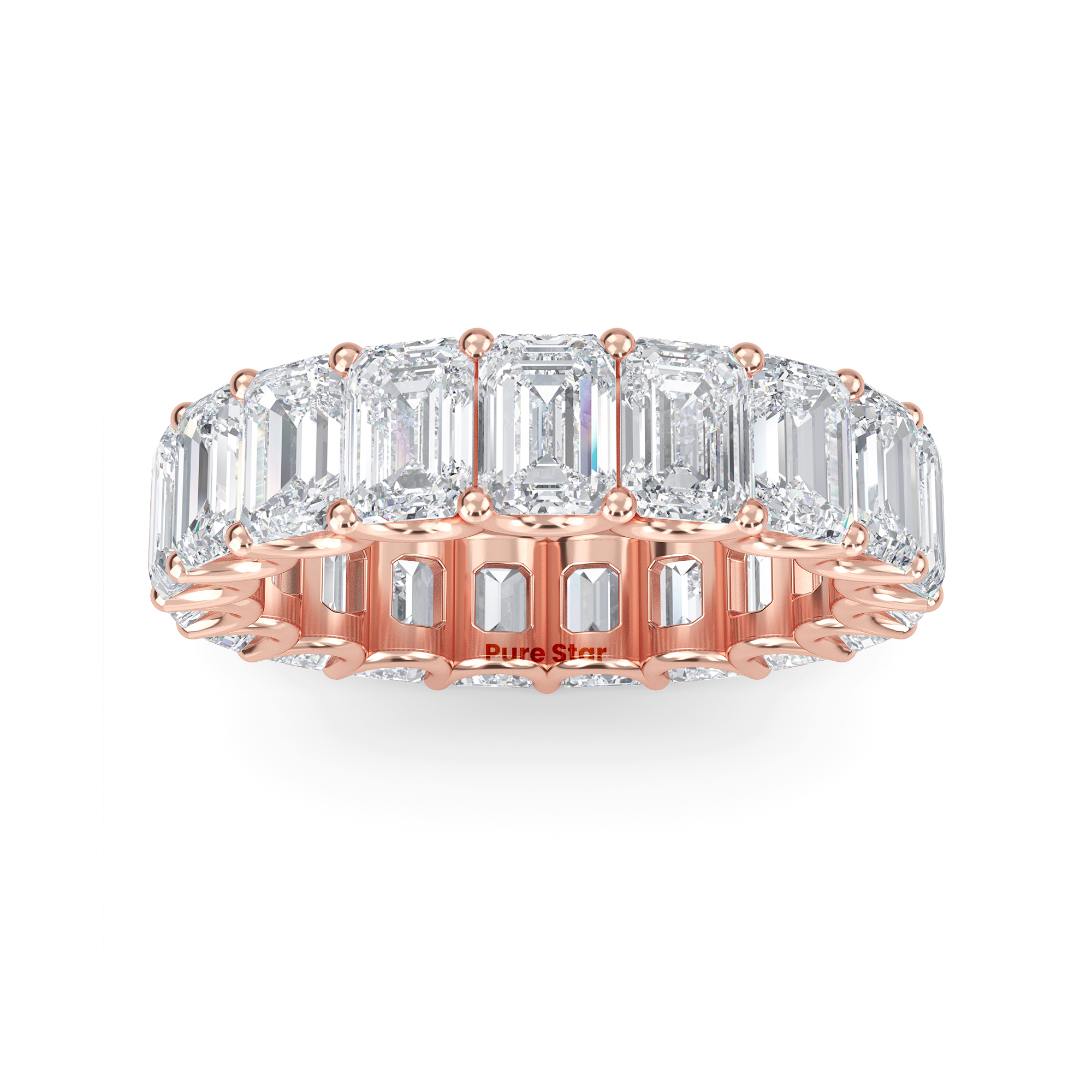 Hannah Emerald Lab Grown Eternity Band 4.9mm*3.6mm 18K Rose Gold-purestarjewelry