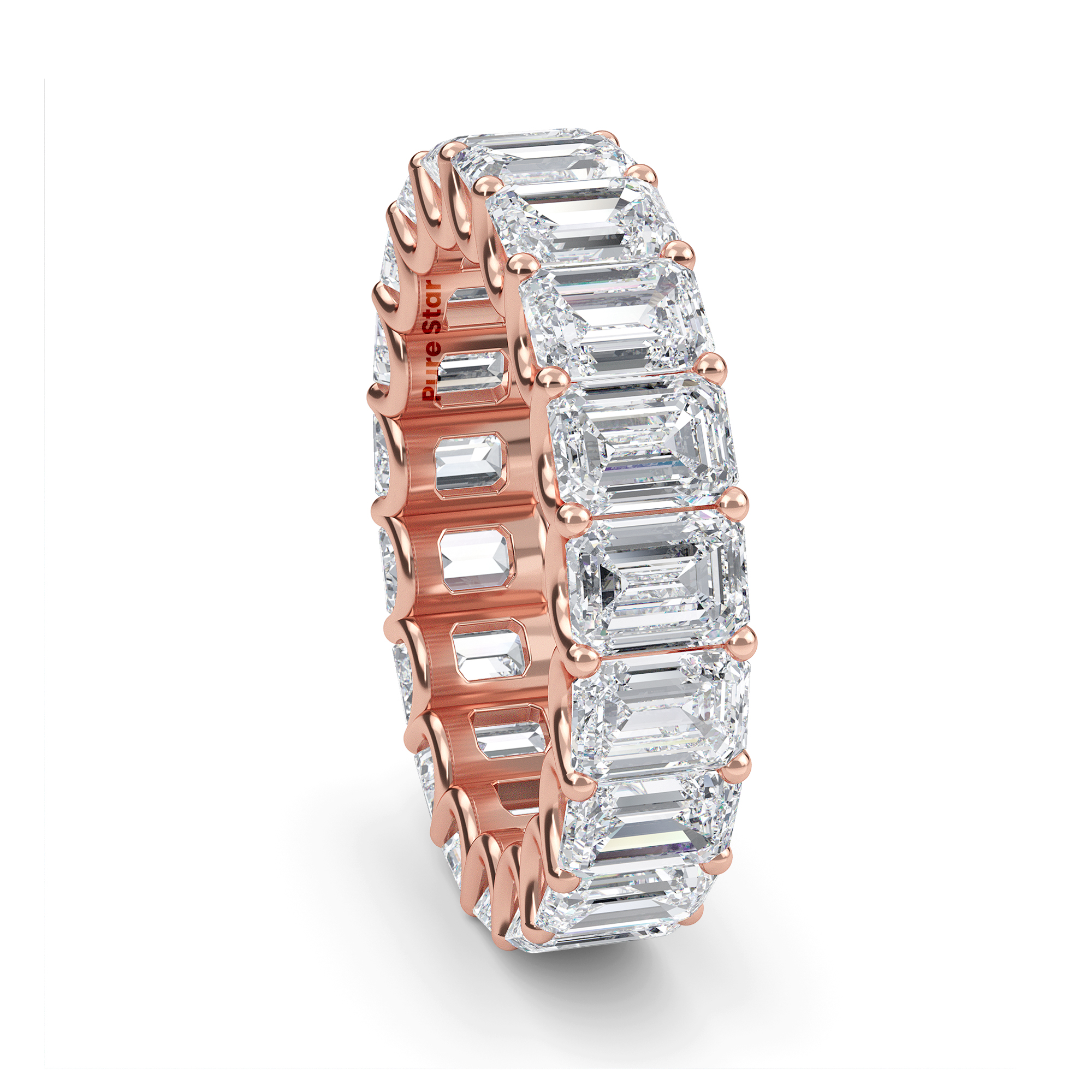 Hannah Emerald Lab Grown Eternity Band 4.9mm*3.6mm 18K Rose Gold-purestarjewelry