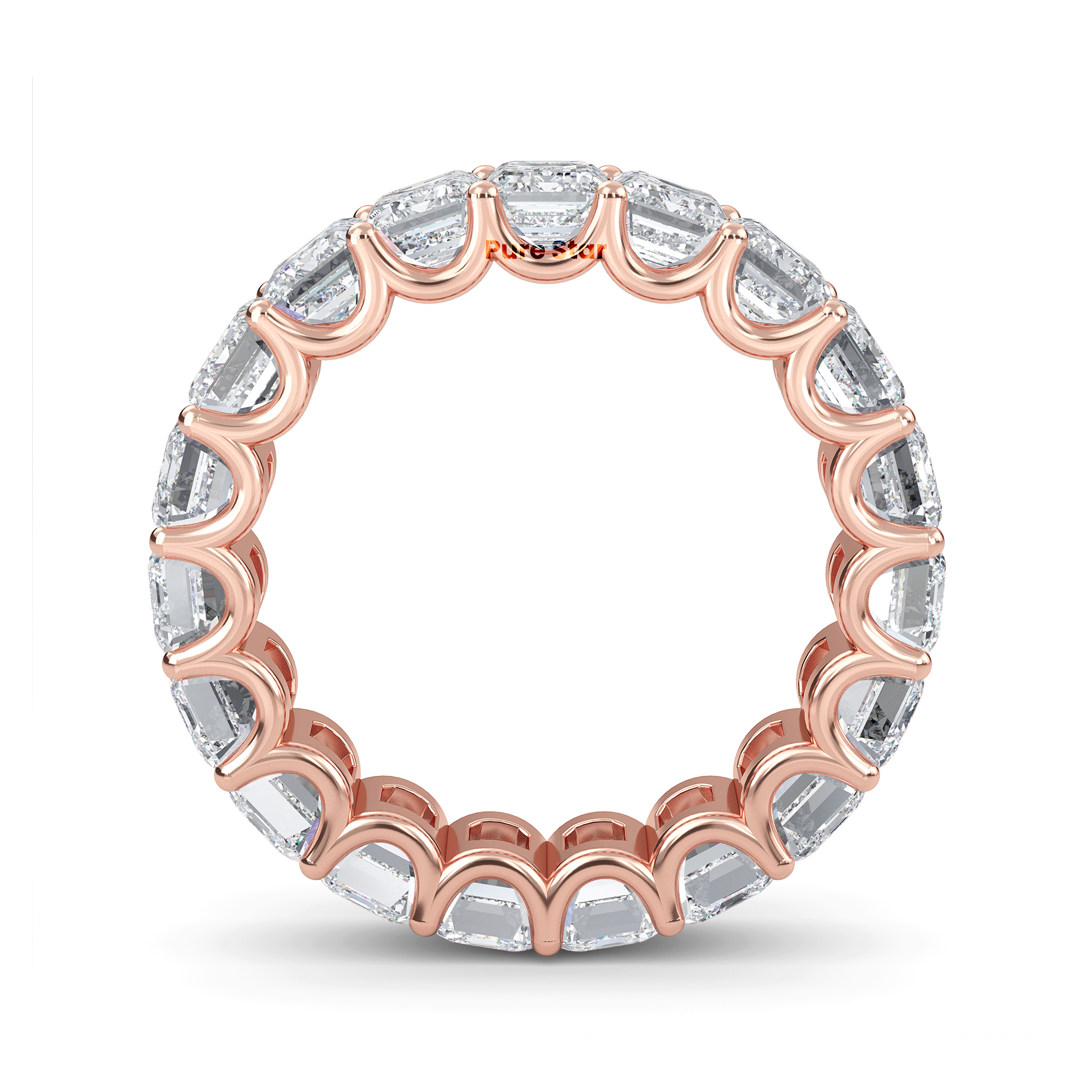 Hannah Emerald Lab Grown Eternity Band 4.9mm*3.6mm 18K Rose Gold-purestarjewelry