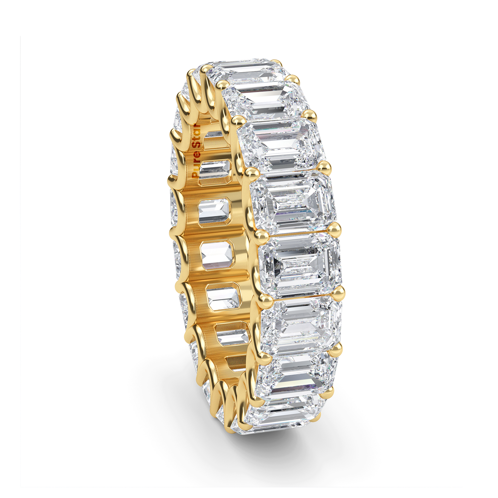 Hannah Emerald Lab Grown Eternity Band 4.9mm*3.6mm 18K Yellow Gold-purestarjewelry