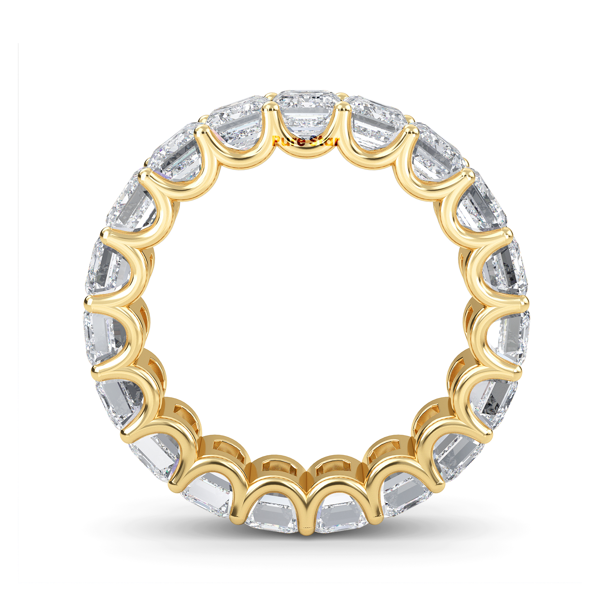 Hannah Emerald Lab Grown Eternity Band 4.9mm*3.6mm 18K Yellow Gold-purestarjewelry