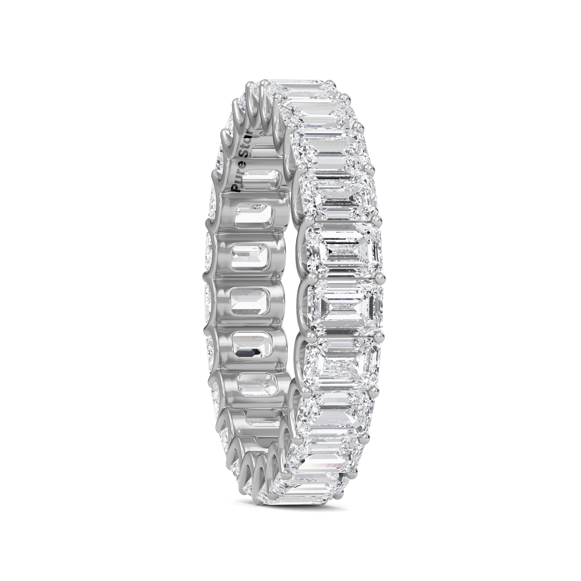 Hannah Emerald Lab Grown Eternity Band 4mm*2.85mm 10K White Gold-purestarjewelry