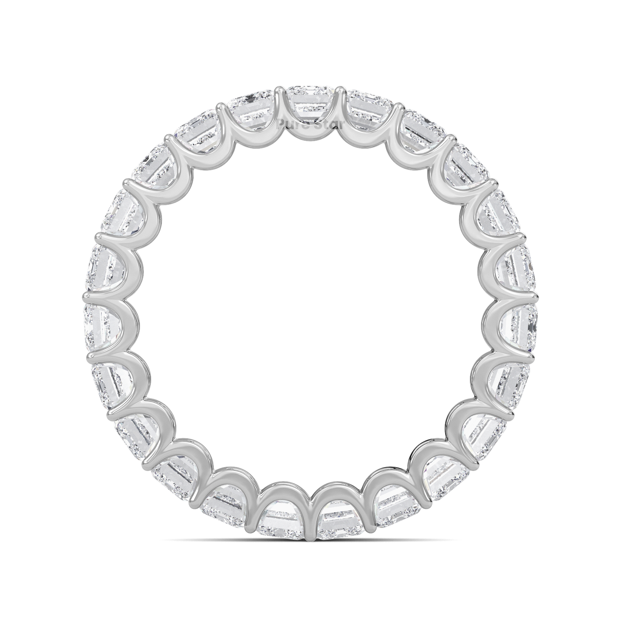Hannah Emerald Lab Grown Eternity Band 4mm*2.85mm 10K White Gold-purestarjewelry