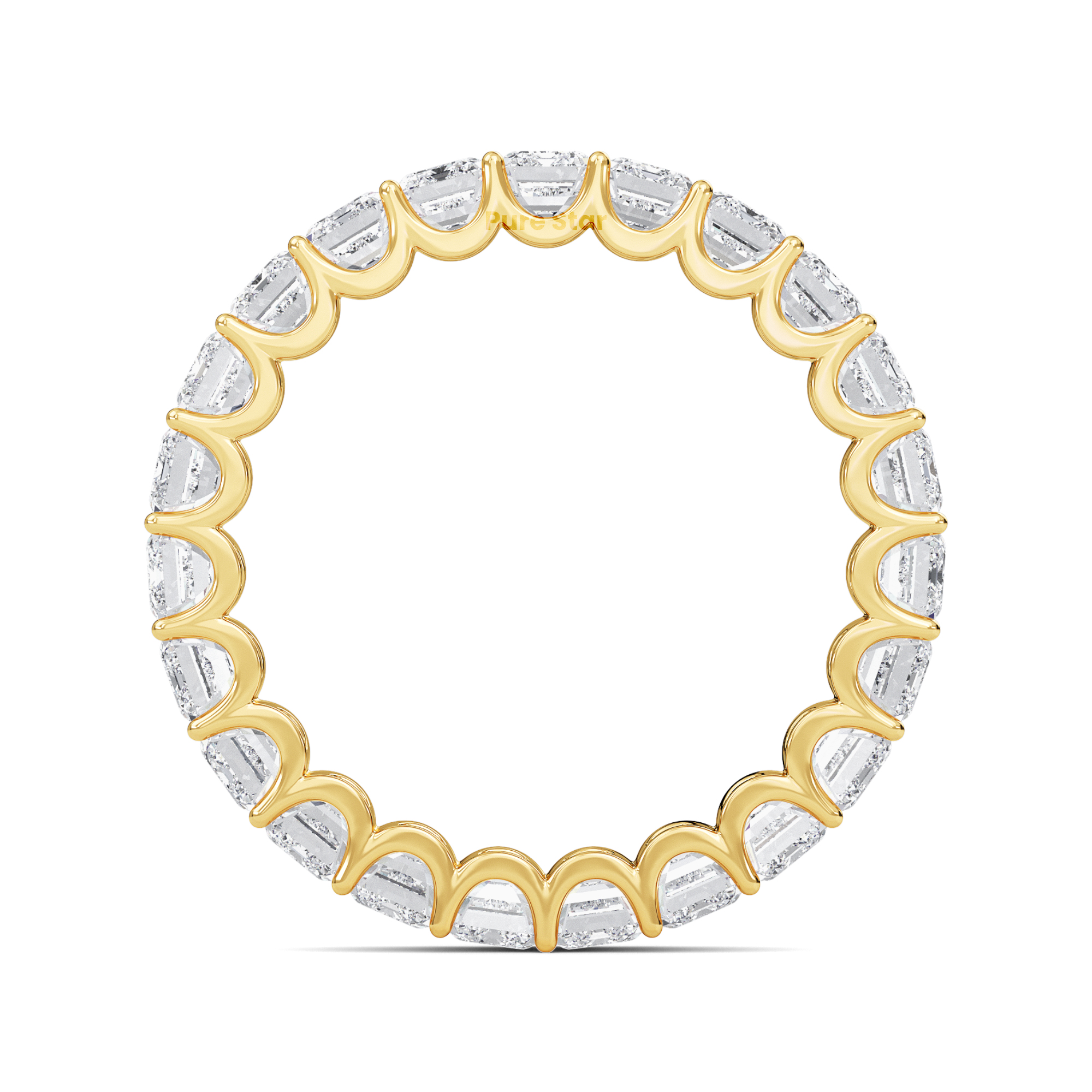Hannah Emerald Lab Grown Eternity Band 4mm*2.85mm 14K Yellow Gold-purestarjewelry
