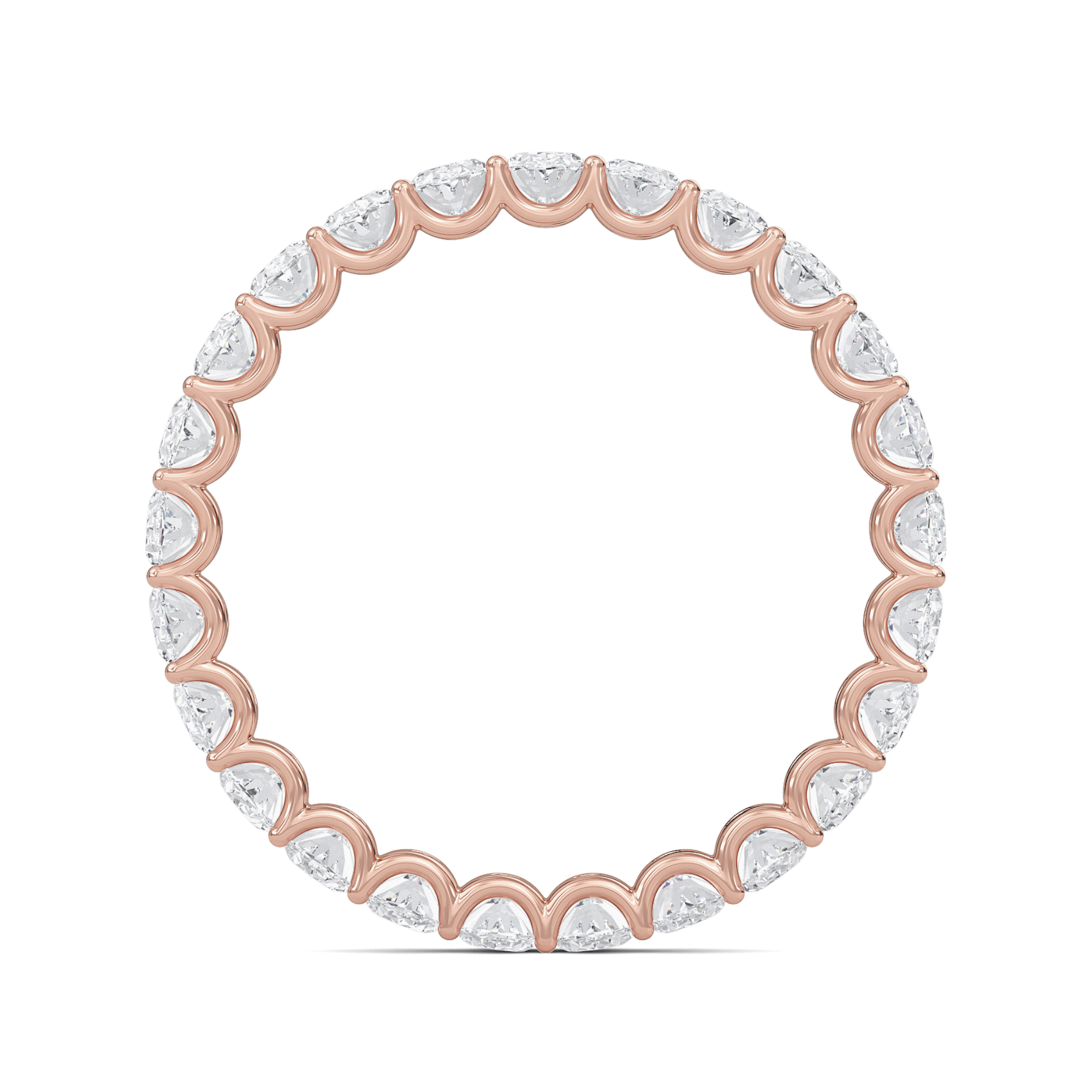 Juniper Oval Lab Grown Eternity Band 3.50mm*2.50mm 18K Rose Gold-purestarjewelry