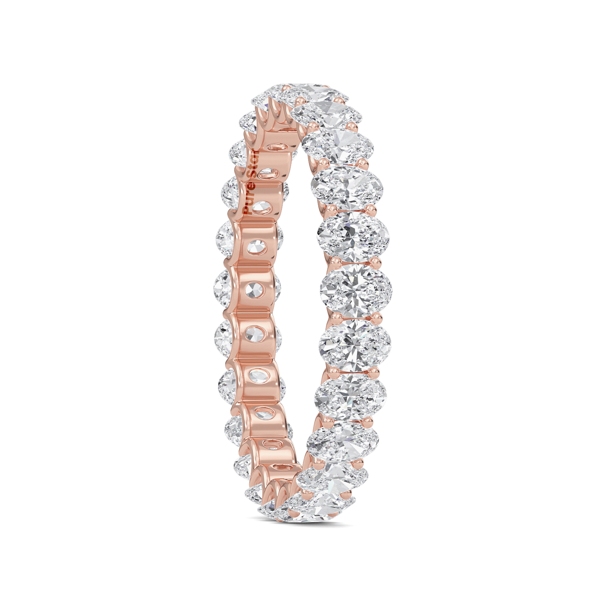 Juniper Oval Lab Grown Eternity Band 3.50mm*2.50mm 18K Rose Gold-purestarjewelry