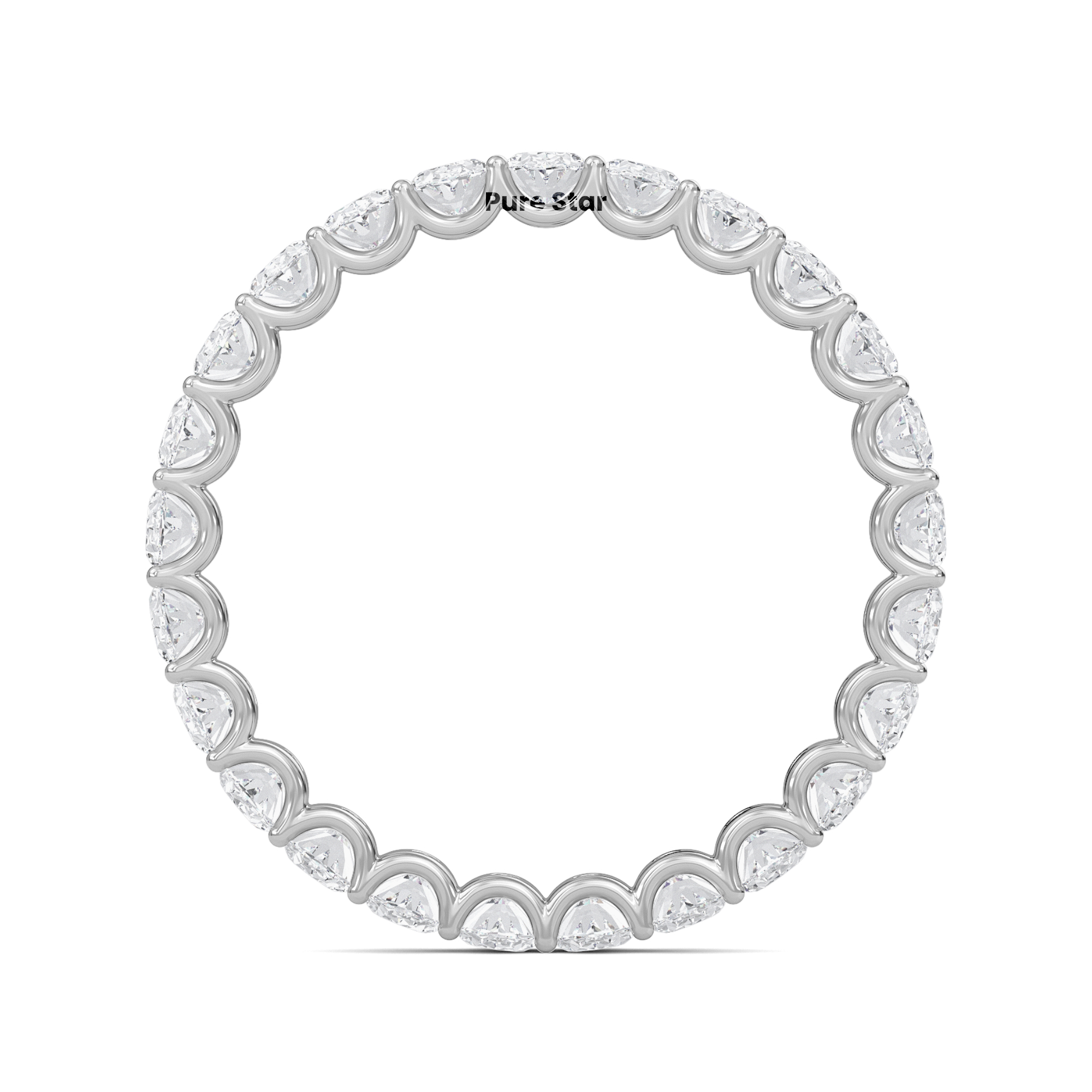 Juniper Oval Lab Grown Eternity Band 3.50mm*2.50mm 18K White Gold-purestarjewelry