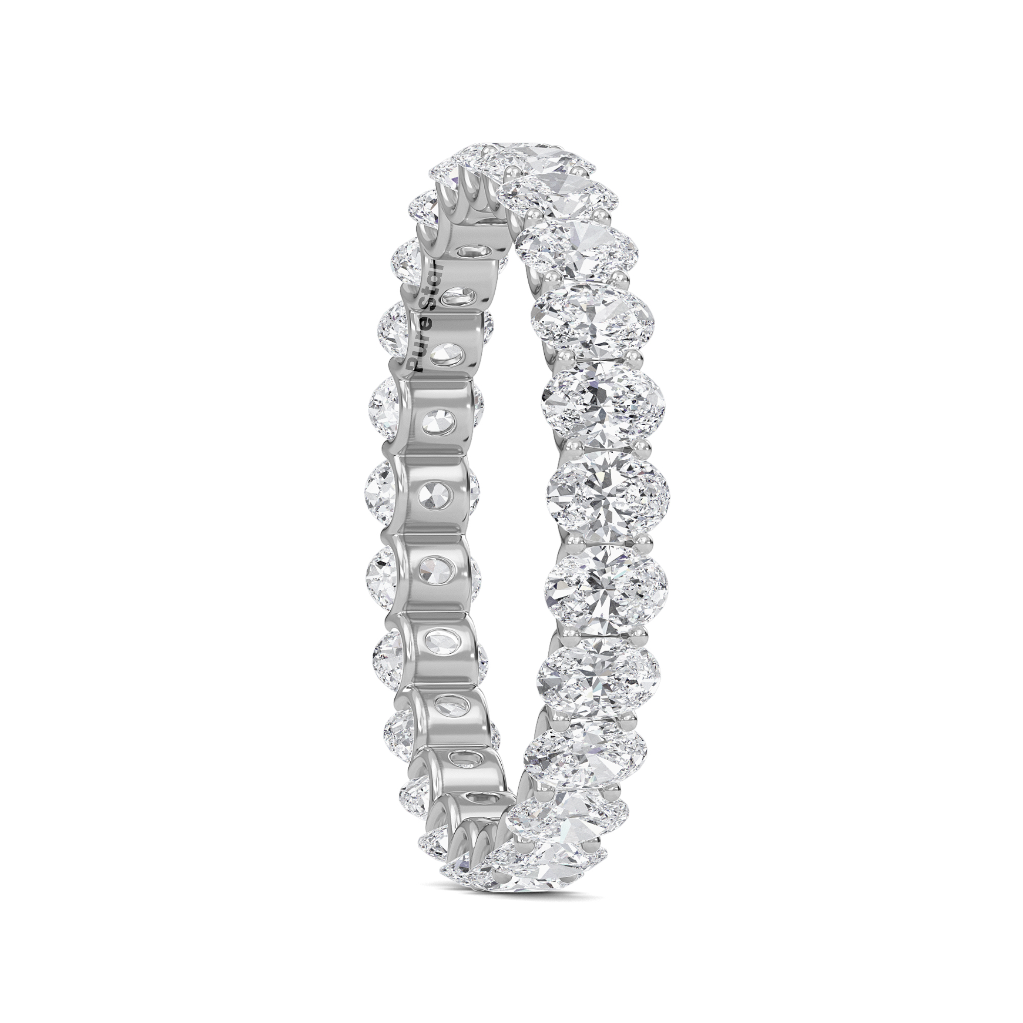 Juniper Oval Lab Grown Eternity Band 3.50mm*2.50mm 18K White Gold-purestarjewelry