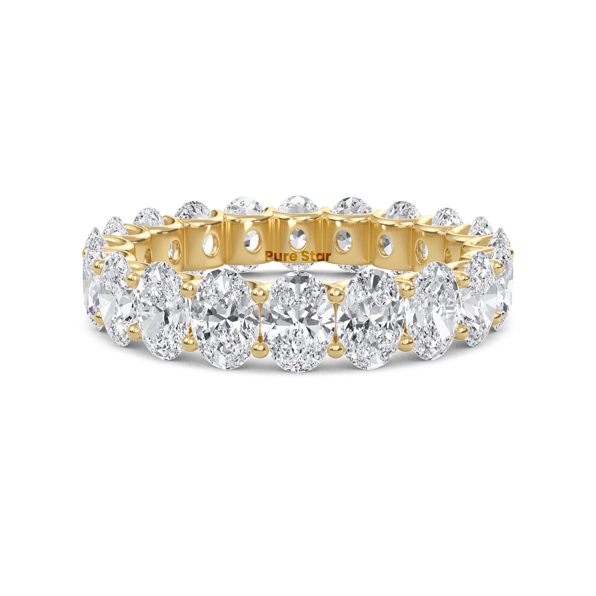 Juniper Oval Lab Grown Eternity Band 4.70mm*3.35mm 14K Yellow Gold-purestarjewelry