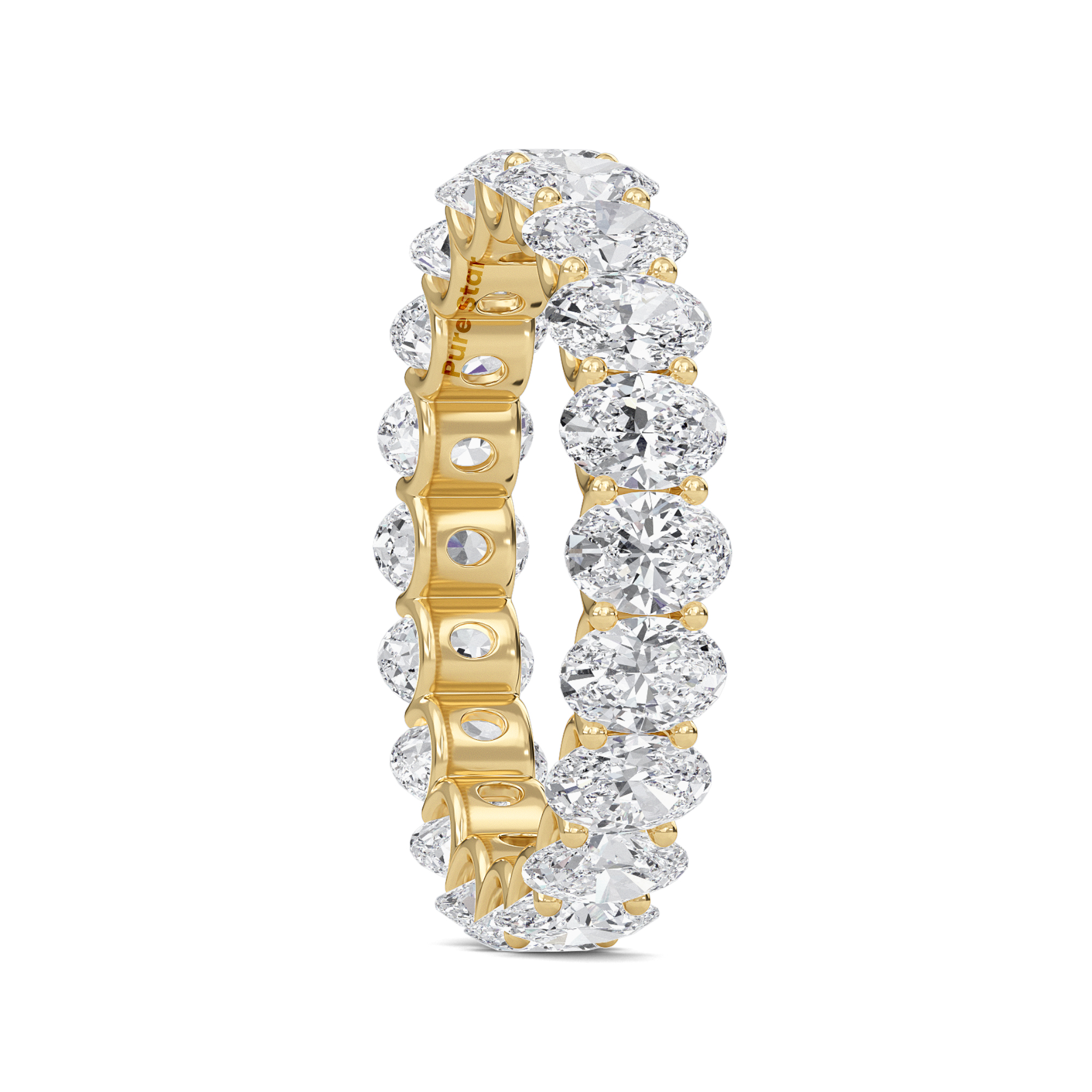 Juniper Oval Lab Grown Eternity Band 4.70mm*3.35mm 14K Yellow Gold-purestarjewelry