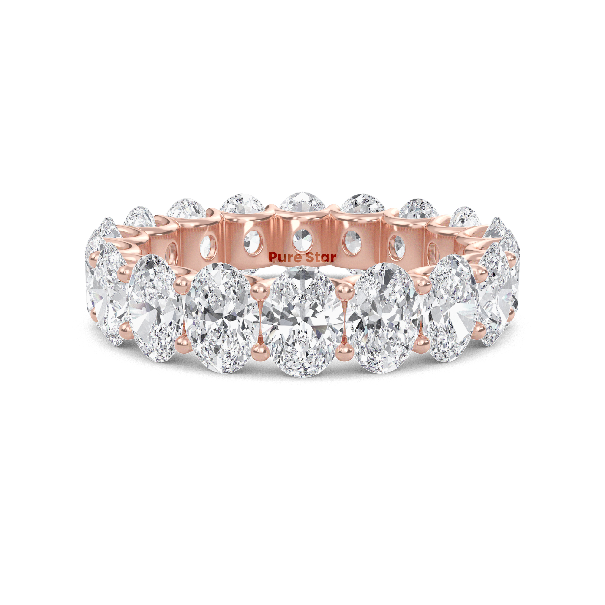 Juniper Oval Lab Grown Eternity Band 5.30mm*3.80mm 14K Rose Gold-purestarjewelry