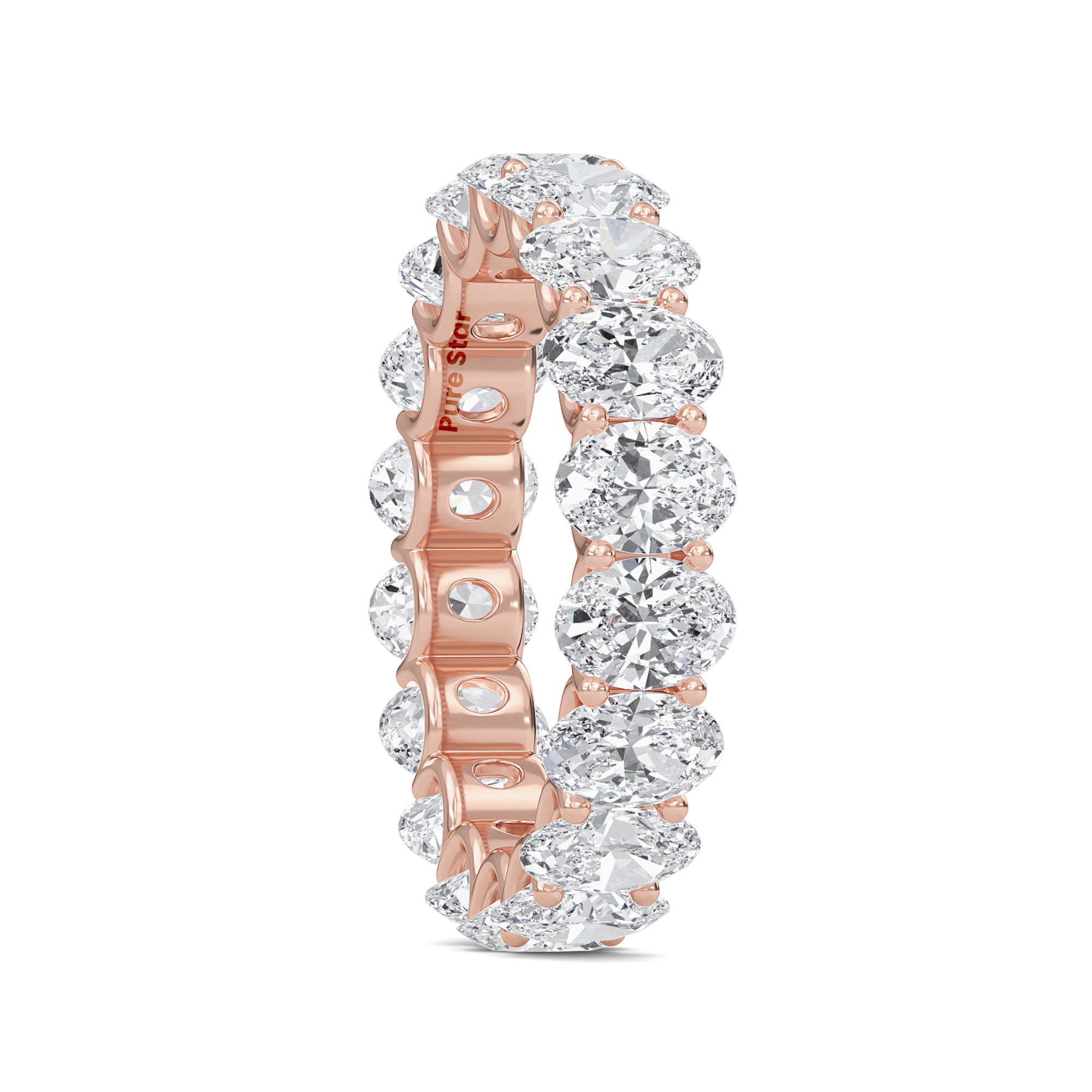Juniper Oval Lab Grown Eternity Band 5.30mm*3.80mm 14K Rose Gold-purestarjewelry
