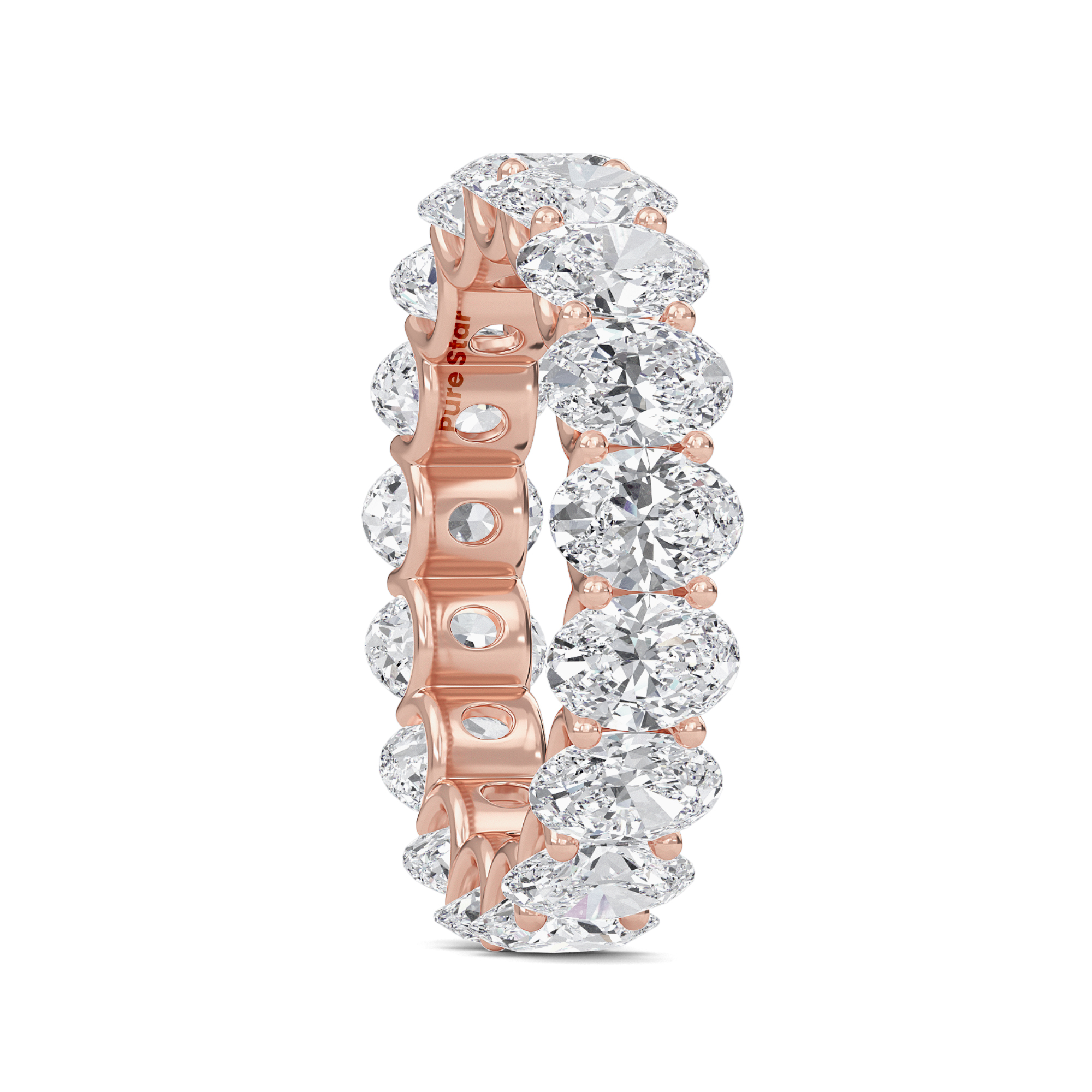 Juniper Oval Lab Grown Eternity Band 5.80mm*4.15mm 18K Rose Gold-purestarjewelry