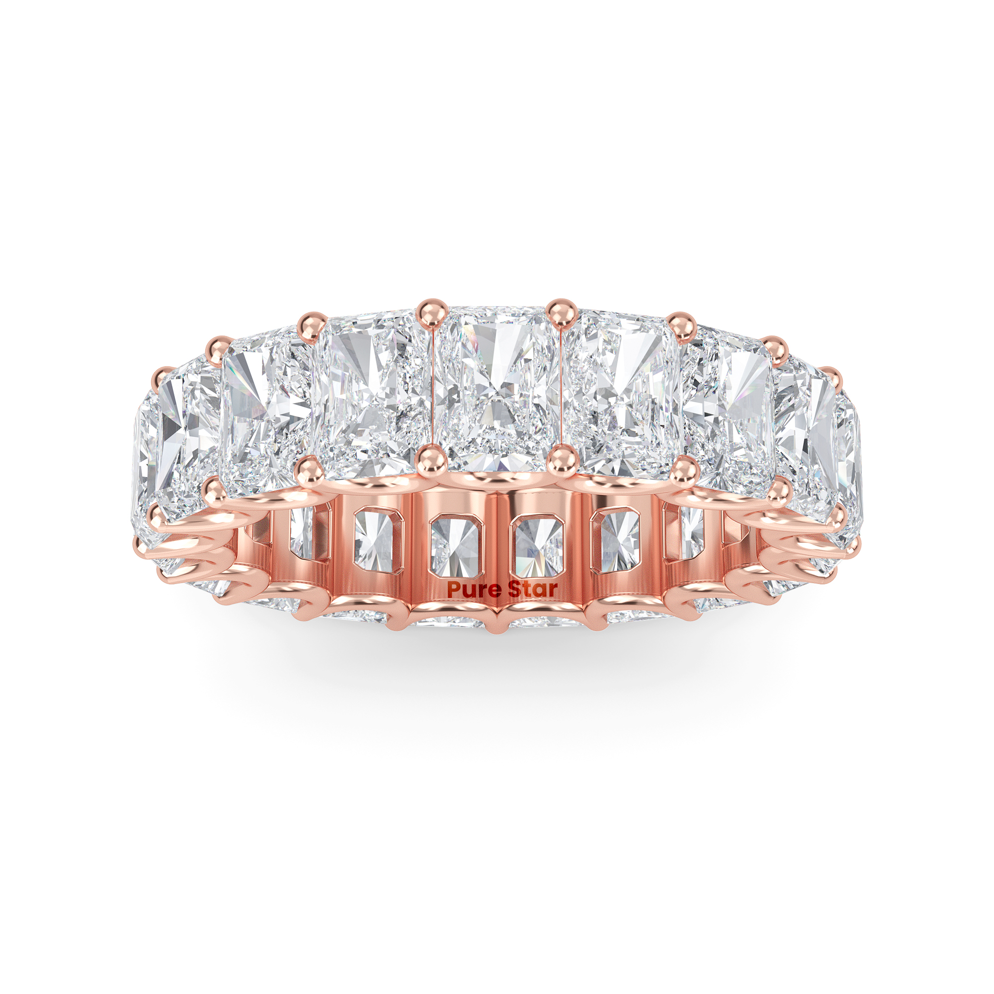 Finley Radiant Lab Grown Eternity Band 5mm*3mm 14K Rose Gold-purestarjewelry