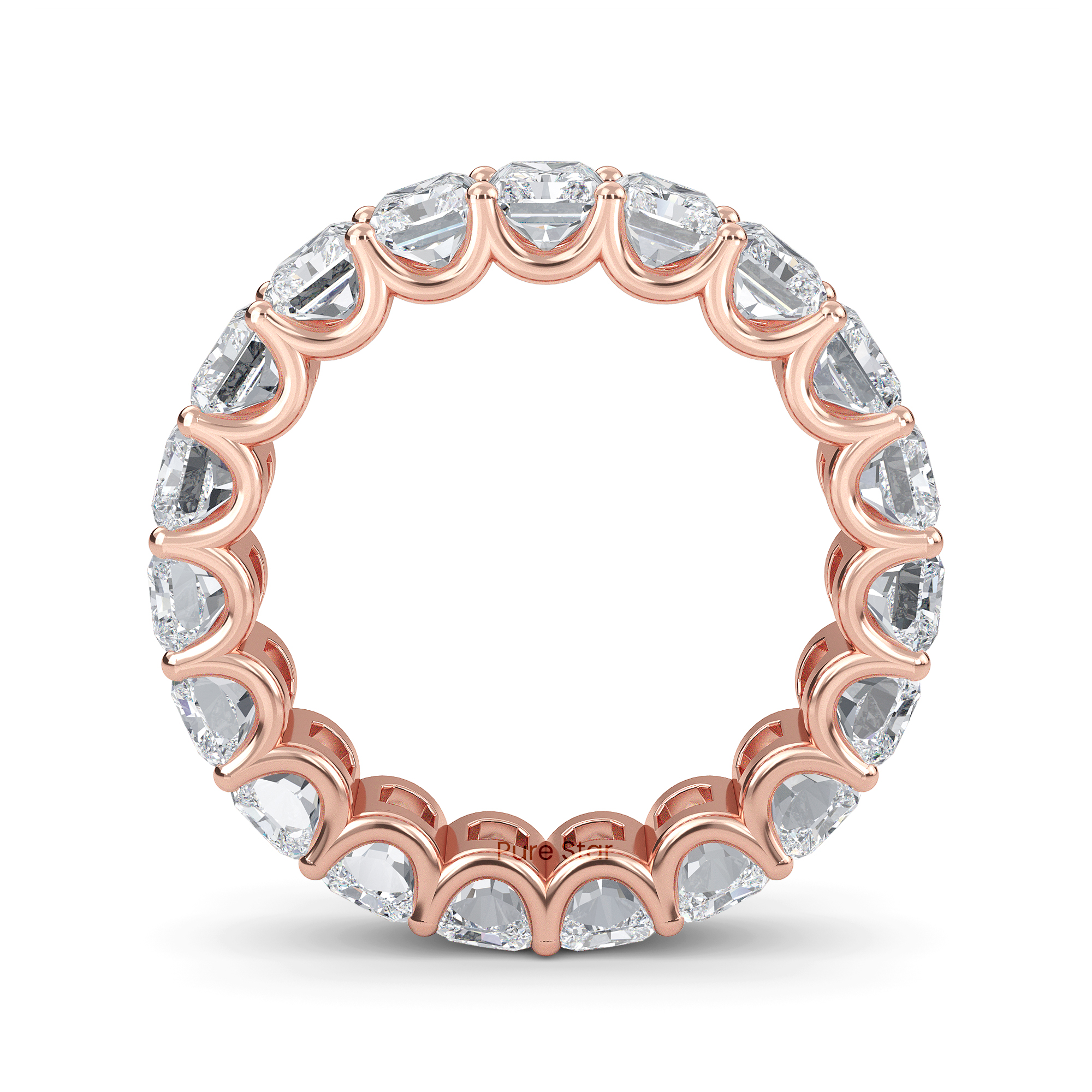Finley Radiant Lab Grown Eternity Band 5mm*3mm 10K Rose Gold-purestarjewelry
