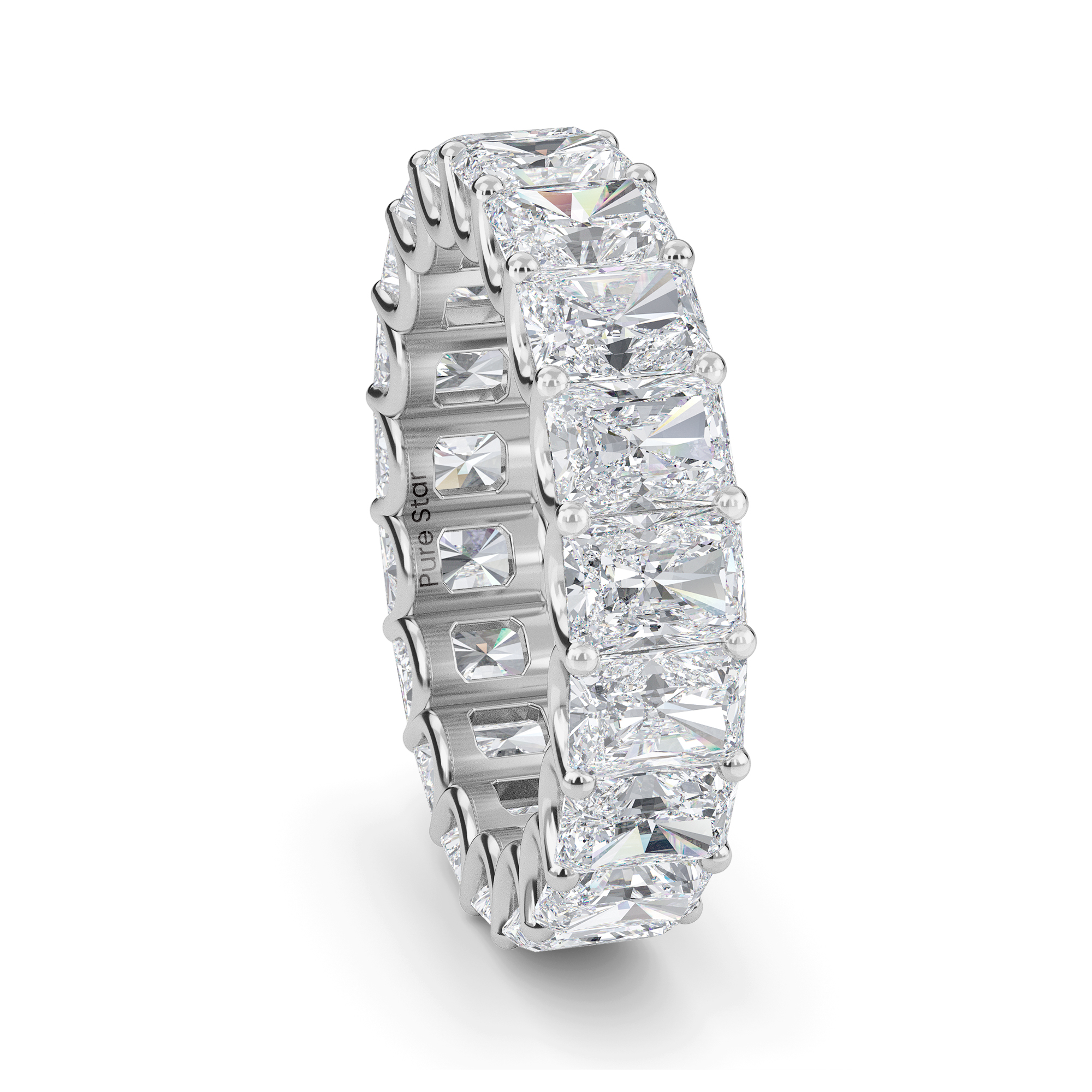 Finley Radiant Lab Grown Eternity Band 5mm*3mm 14K White Gold-purestarjewelry