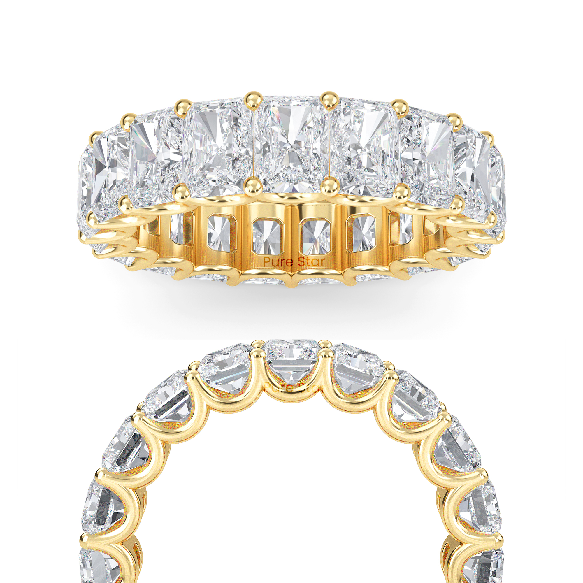 Finley Radiant Lab Grown Eternity Band 7mm*5mm 10K Yellow Gold-purestarjewelry