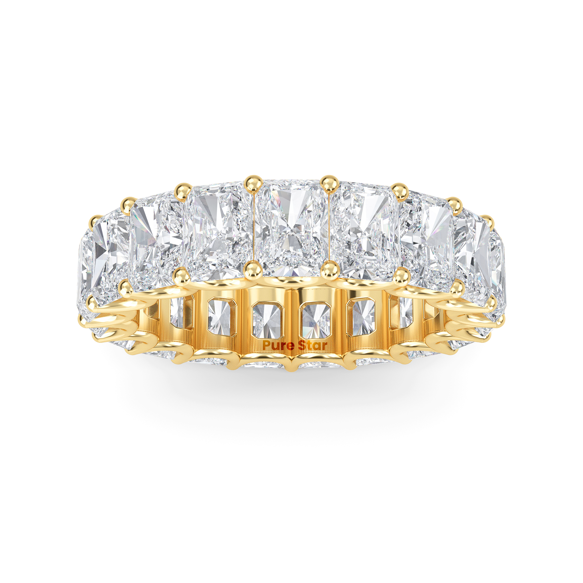 Finley Radiant Lab Grown Eternity Band 5mm*3mm 10K Yellow Gold-purestarjewelry