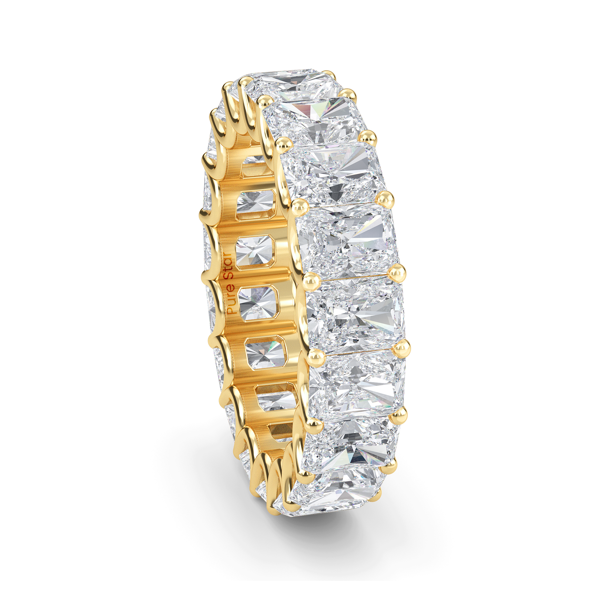 Finley Radiant Lab Grown Eternity Band 7mm*5mm 10K Yellow Gold-purestarjewelry