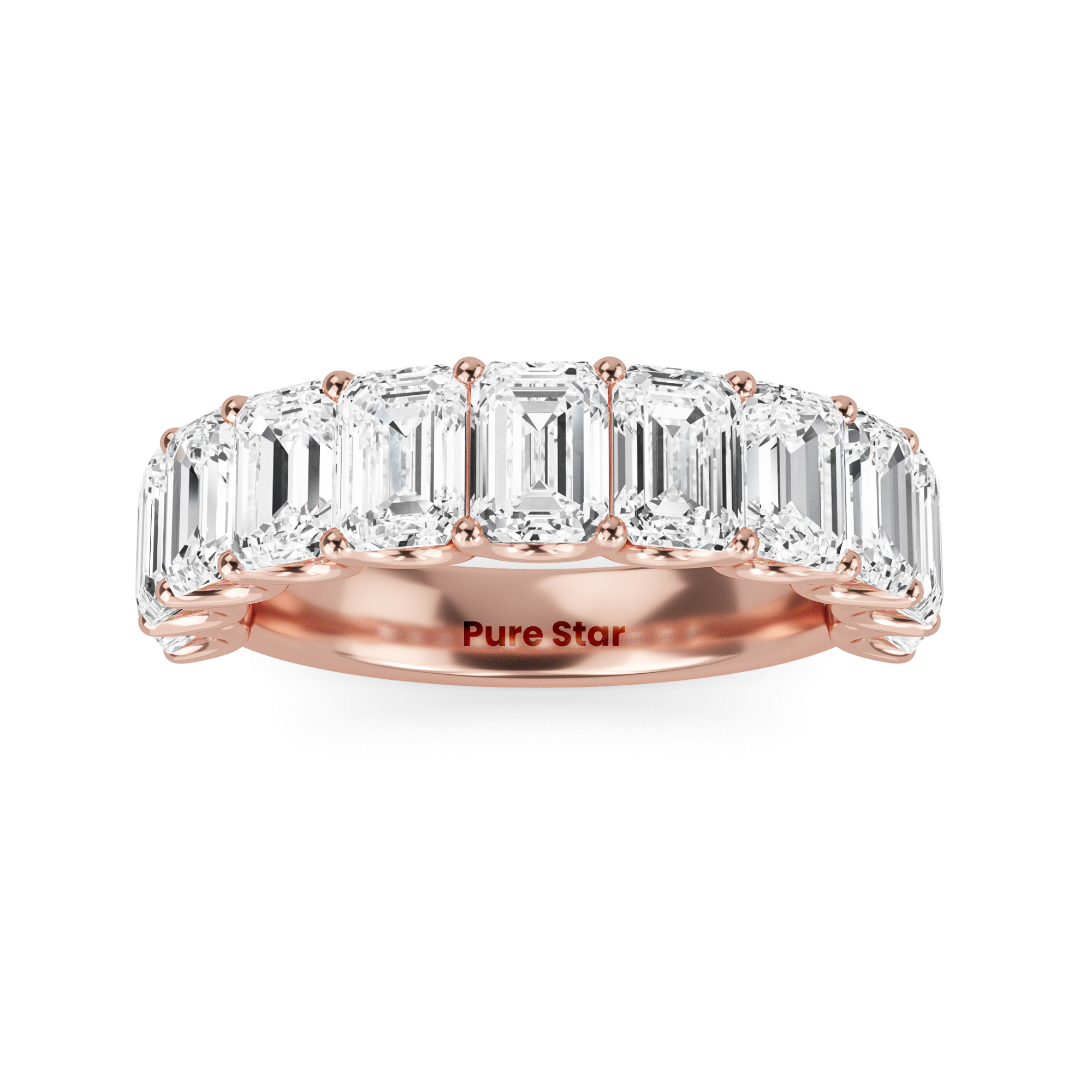 Alani Emerald Lab Grown Eternity Band 4.9mm*3.6mm 18K Rose Gold-purestarjewelry
