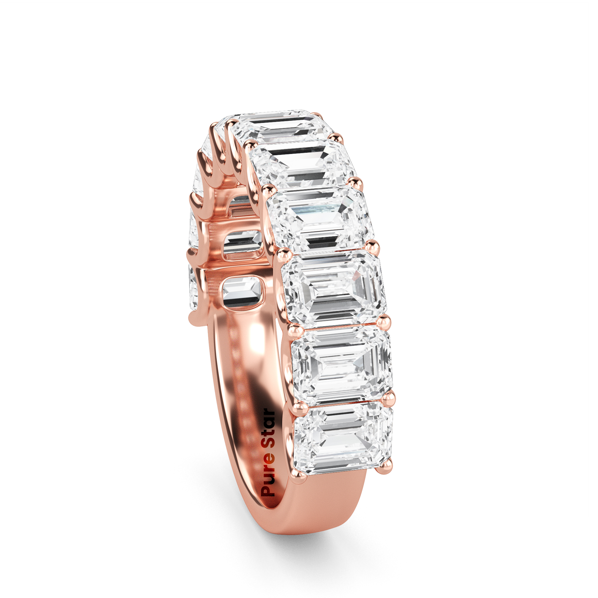 Alani Emerald Lab Grown Eternity Band 4.9mm*3.6mm 18K Rose Gold-purestarjewelry