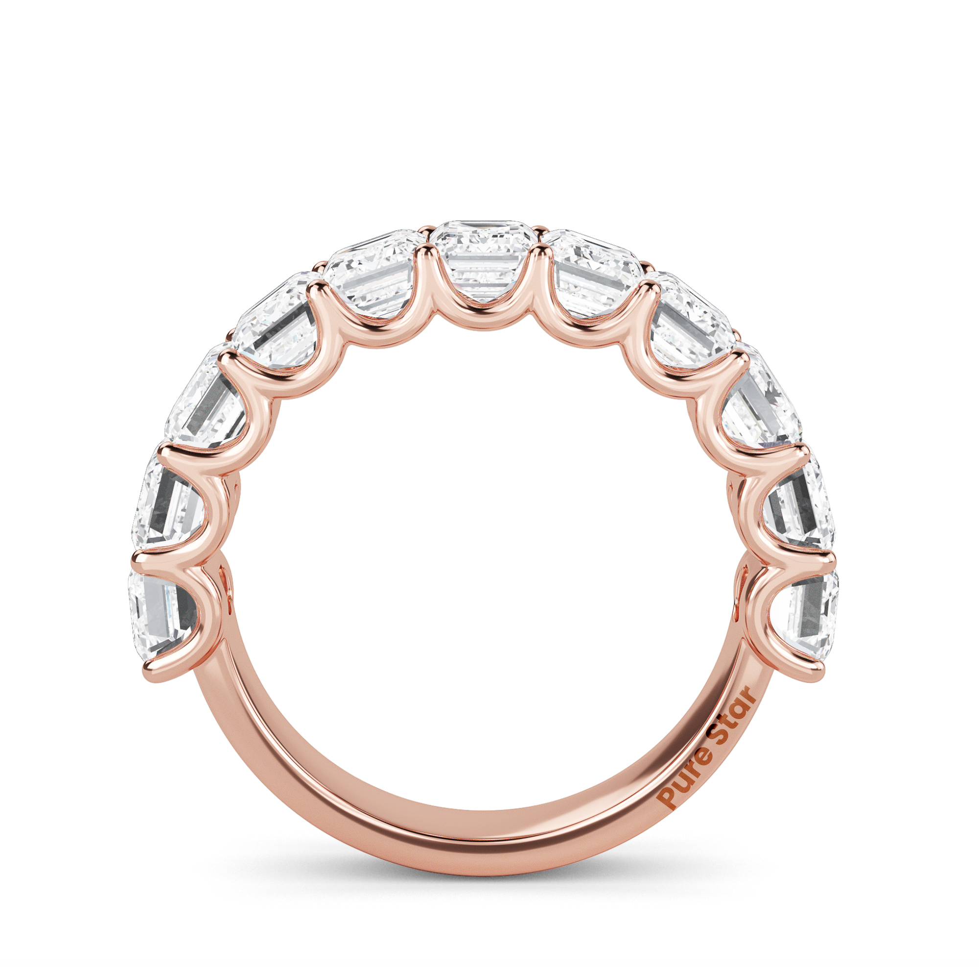 Alani Emerald Lab Grown Eternity Band 4.9mm*3.6mm 18K Rose Gold-purestarjewelry