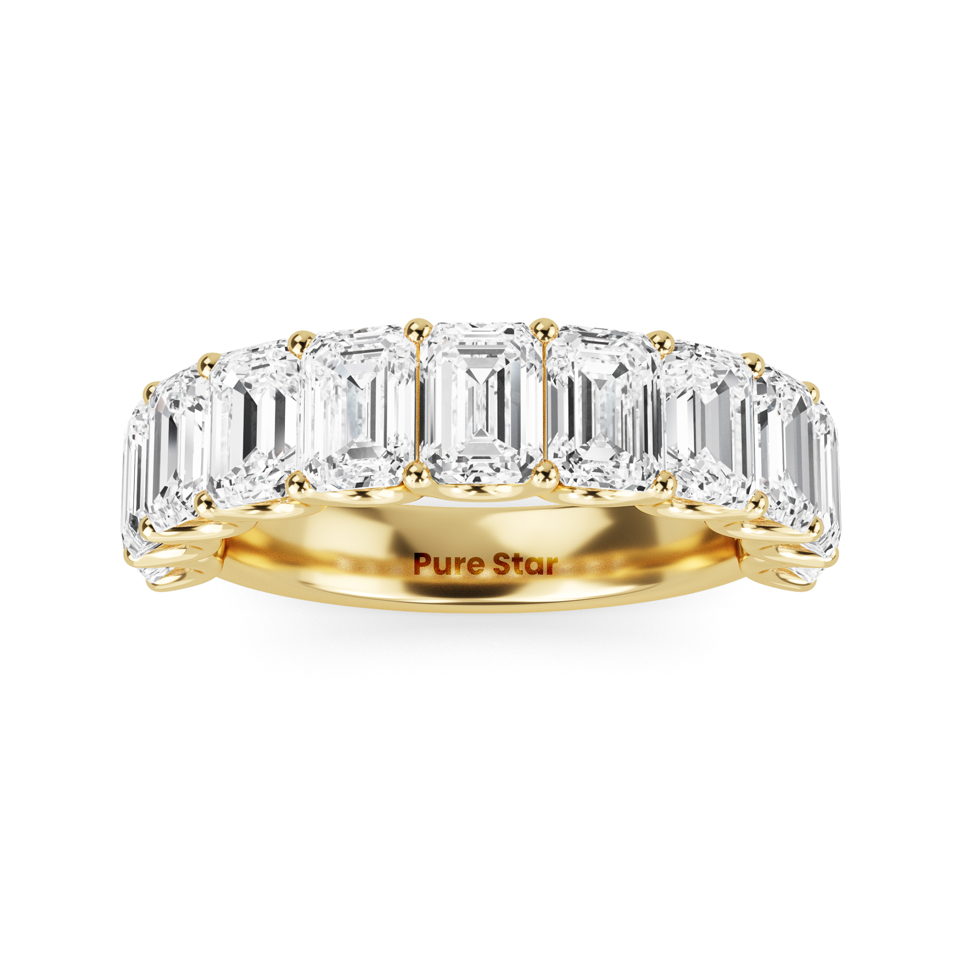 Alani Emerald Lab Grown Eternity Band 4.9mm*3.6mm 14K Yellow Gold-purestarjewelry