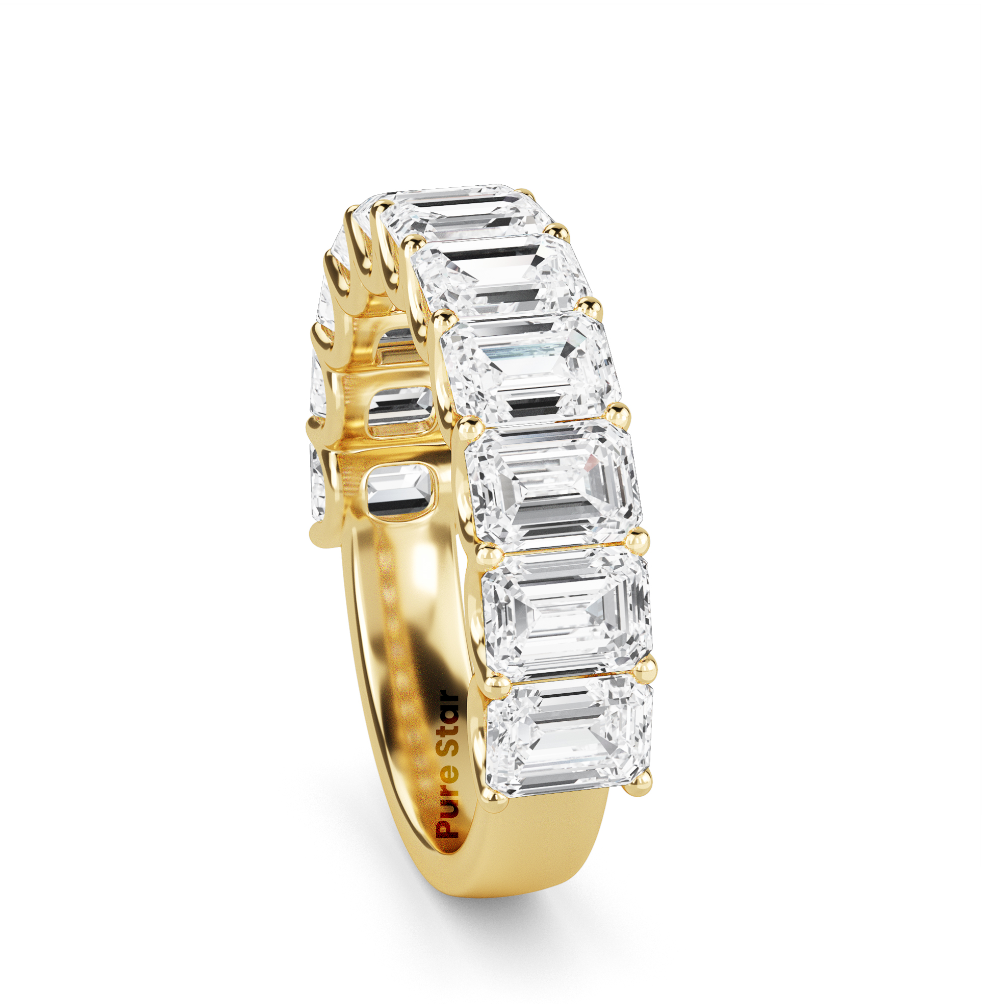 Alani Emerald Lab Grown Eternity Band 4.9mm*3.6mm 14K Yellow Gold-purestarjewelry