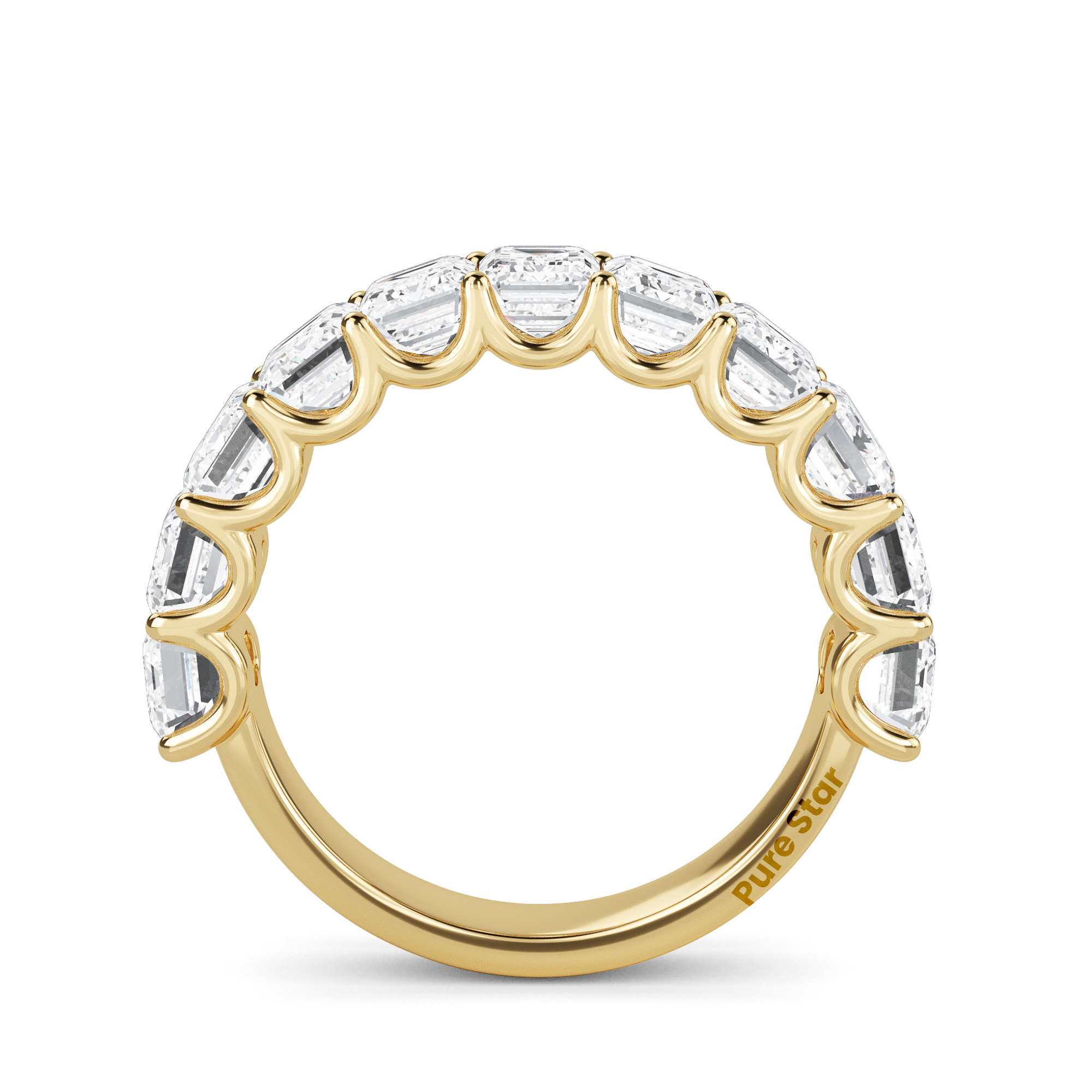 Alani Emerald Lab Grown Eternity Band 4.9mm*3.6mm 14K Yellow Gold-purestarjewelry