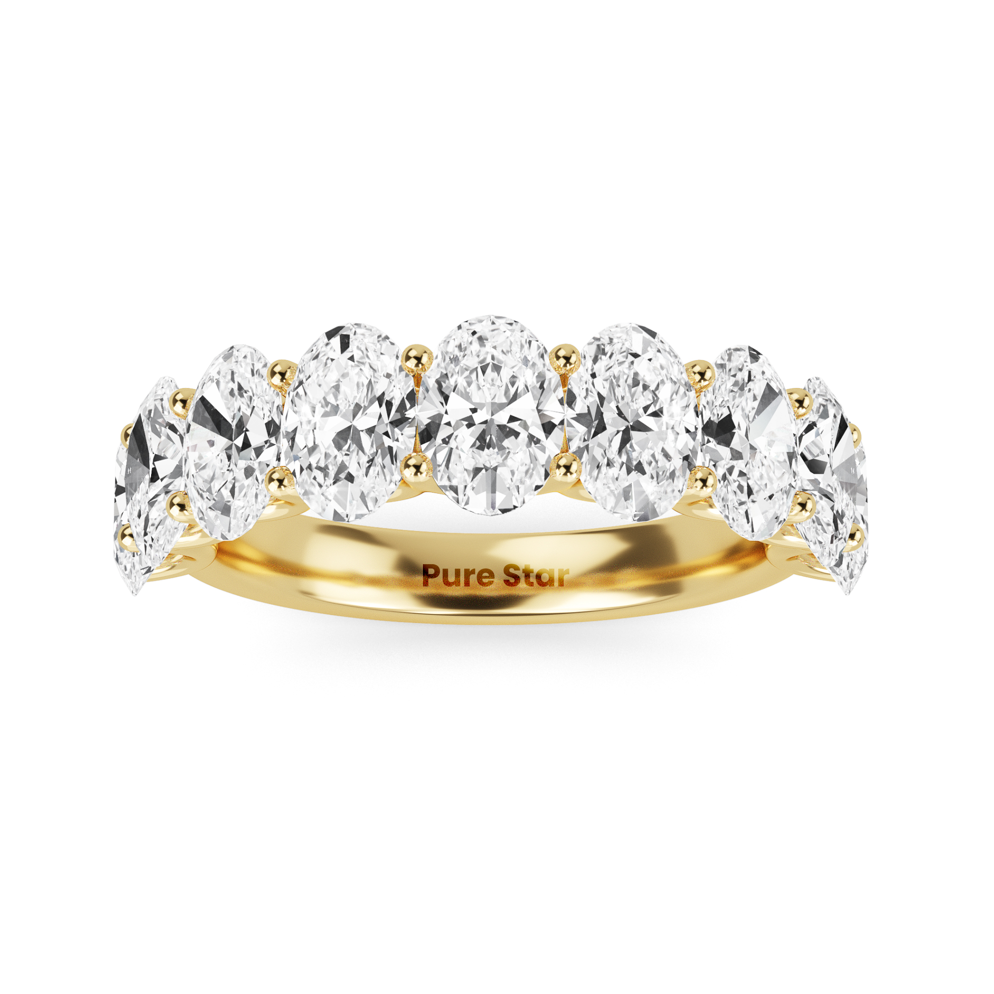Shira Oval Lab Grown  Eternity Band 5.80mm*4.15mm 18K Yellow Gold-purestarjewelry