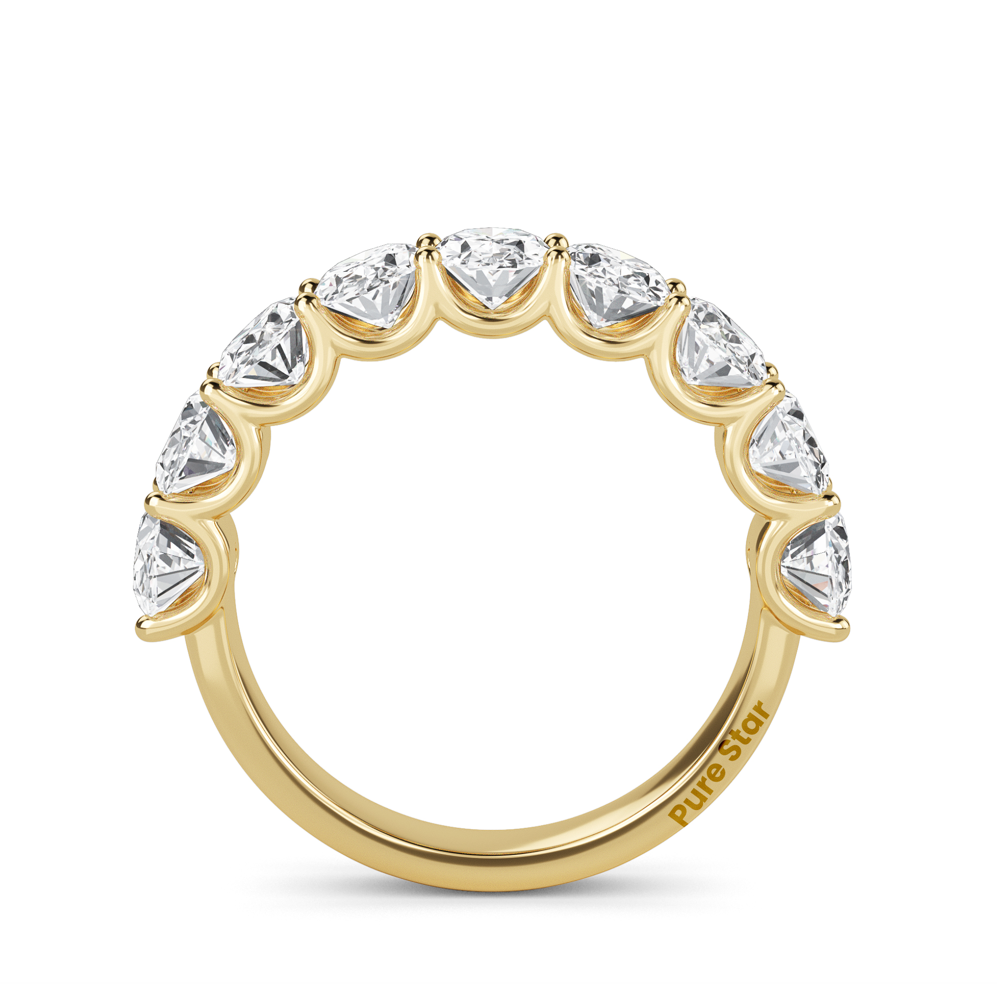 Shira Oval Lab Grown  Eternity Band 5.80mm*4.15mm 18K Yellow Gold-purestarjewelry