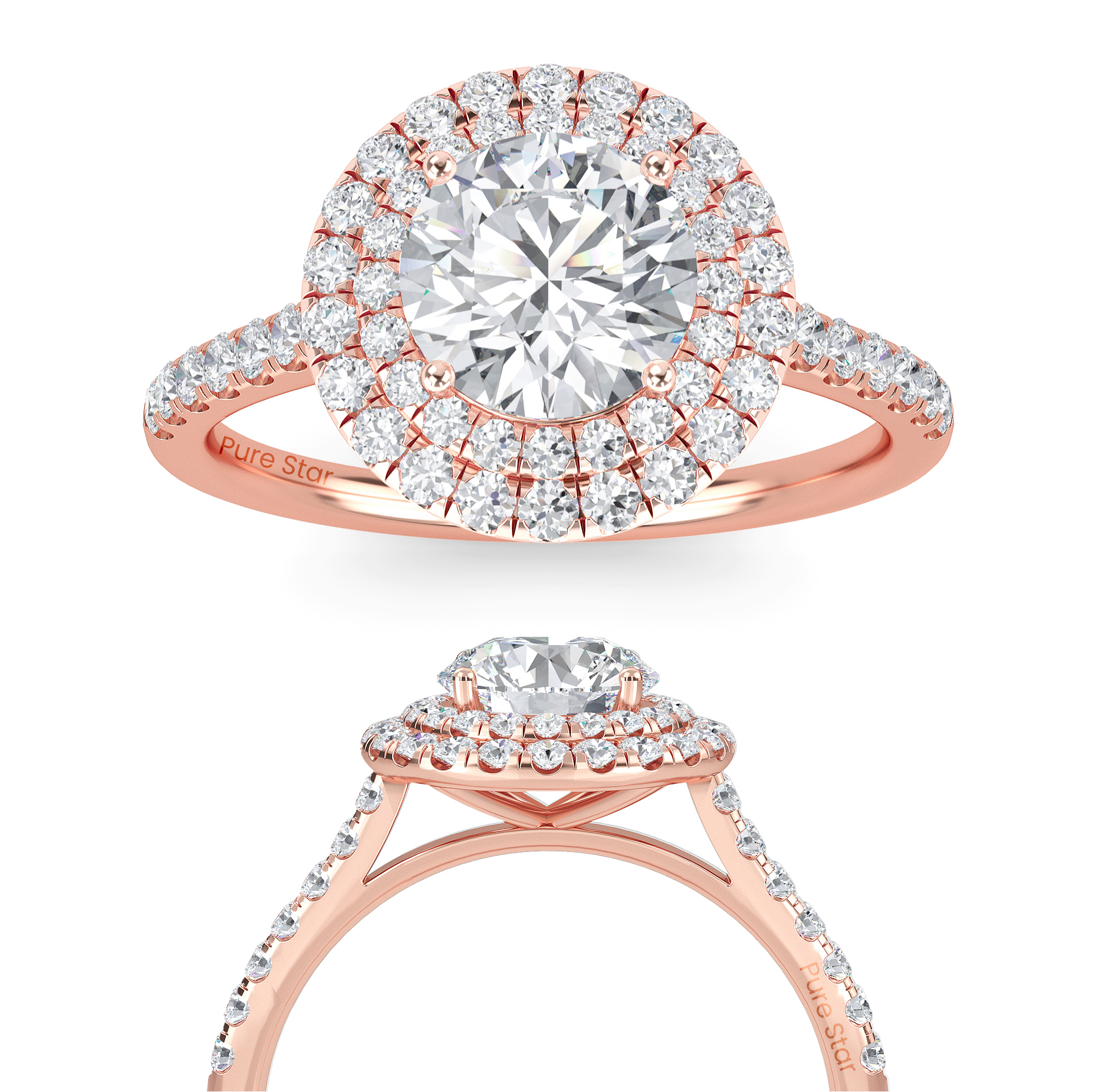 round halo engagement rings 