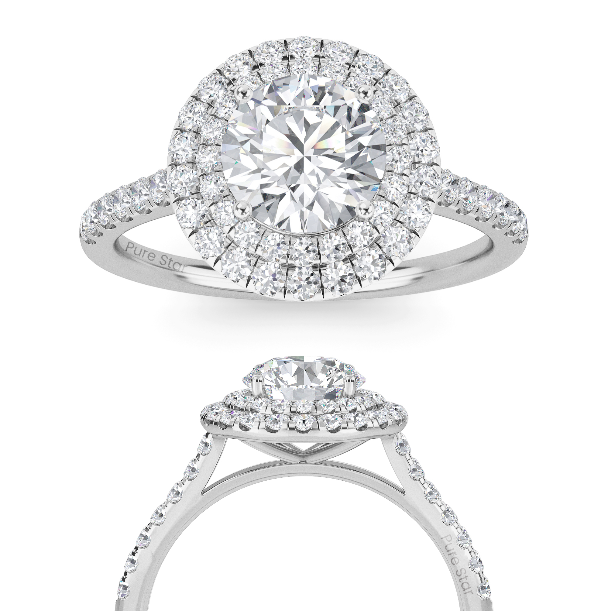 round halo engagement rings 