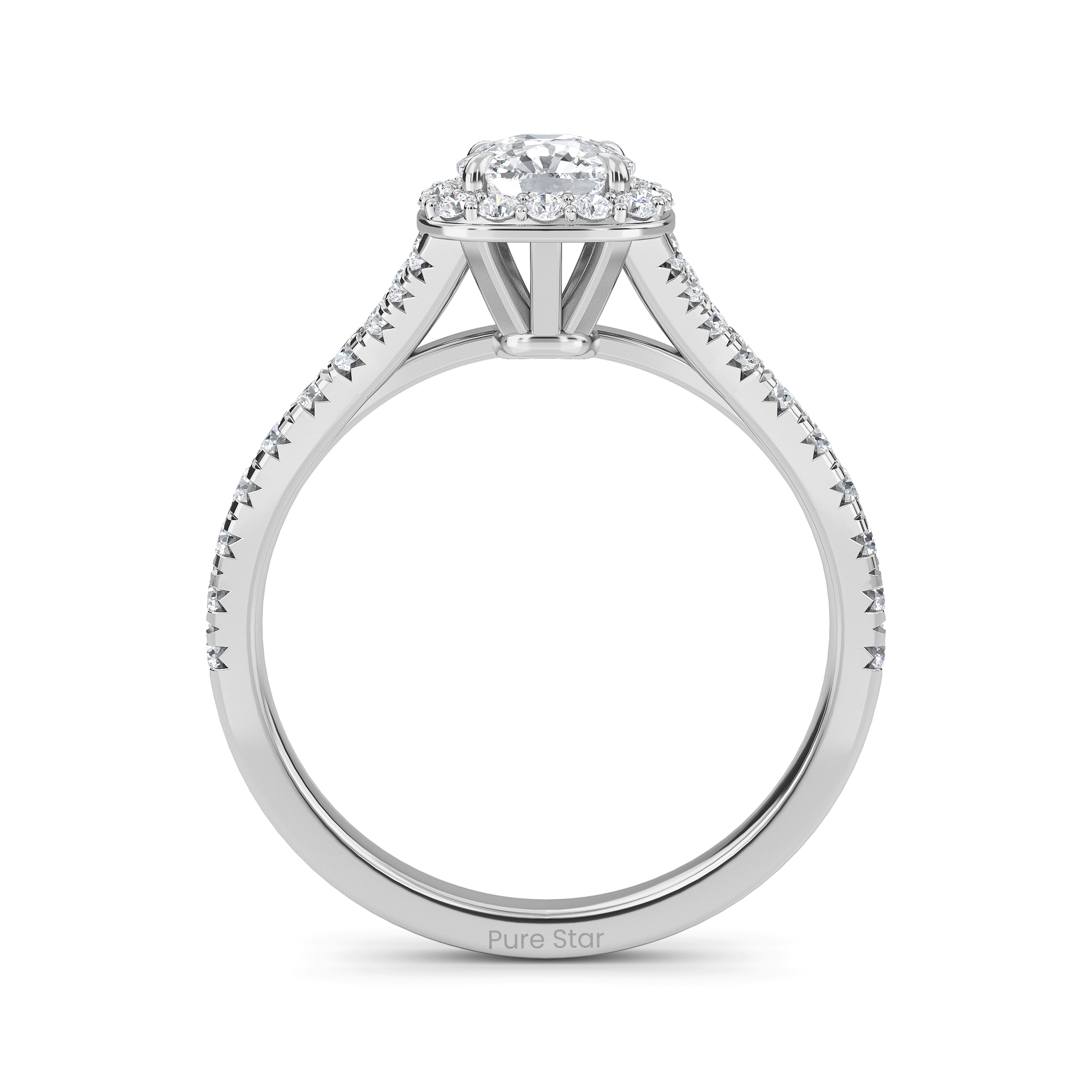Caroline Cushion Lab Grown Ring 2CT 18K White Gold-purestarjewelry