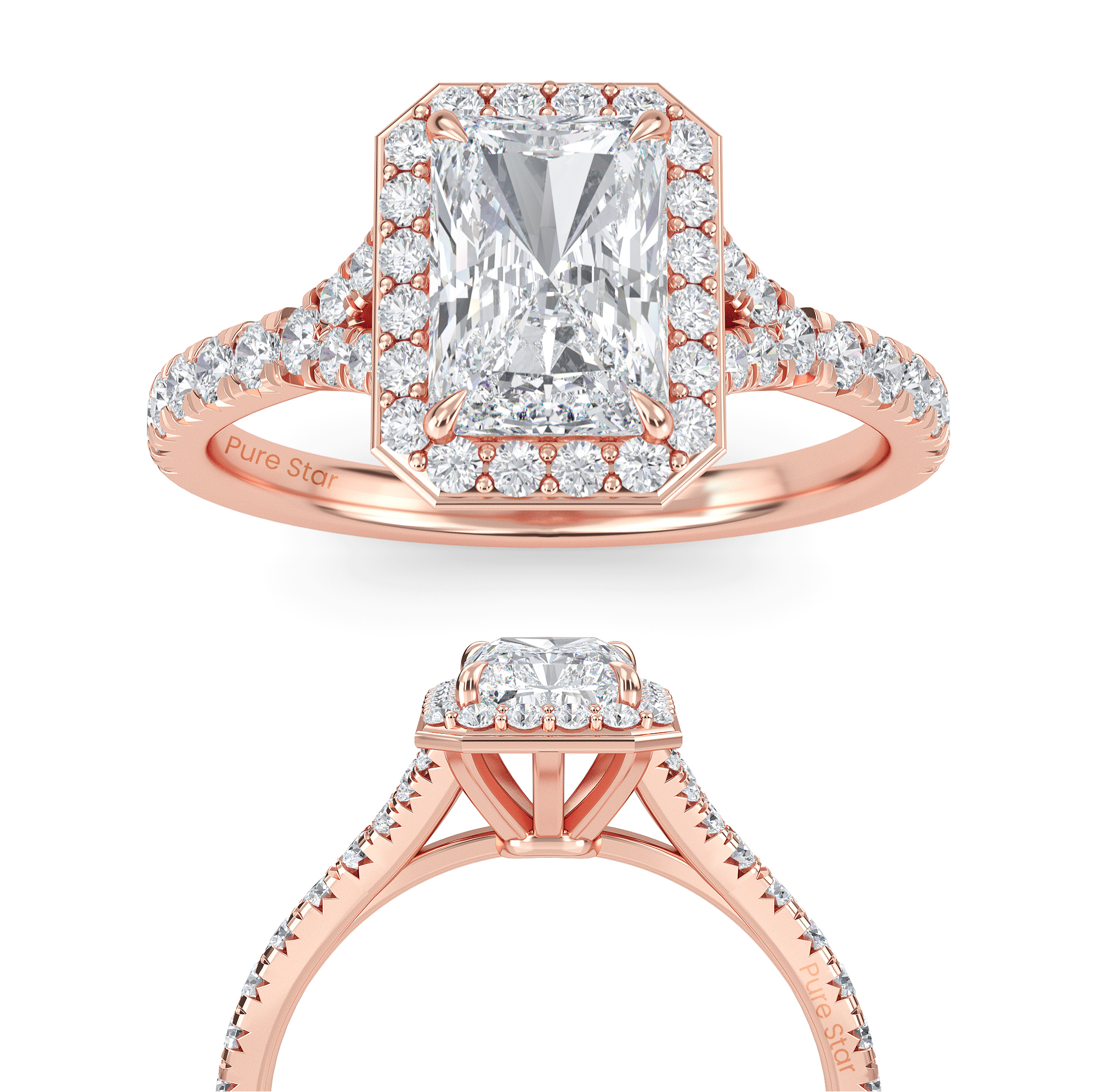 radiant diamond engagement ring