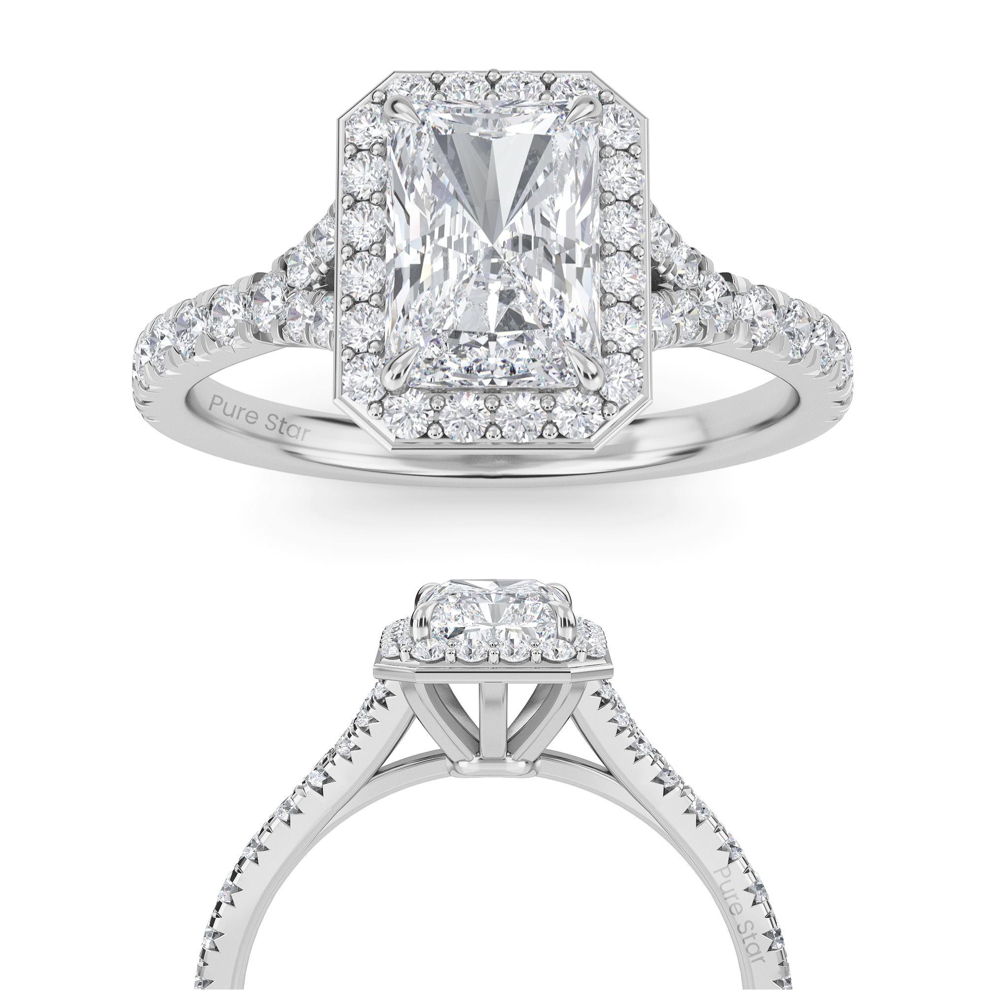 radiant diamond engagement ring