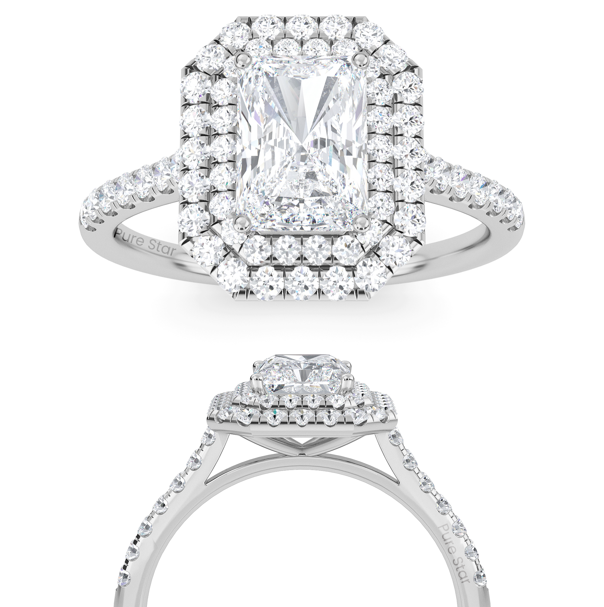 radiant cut diamond engagement ring