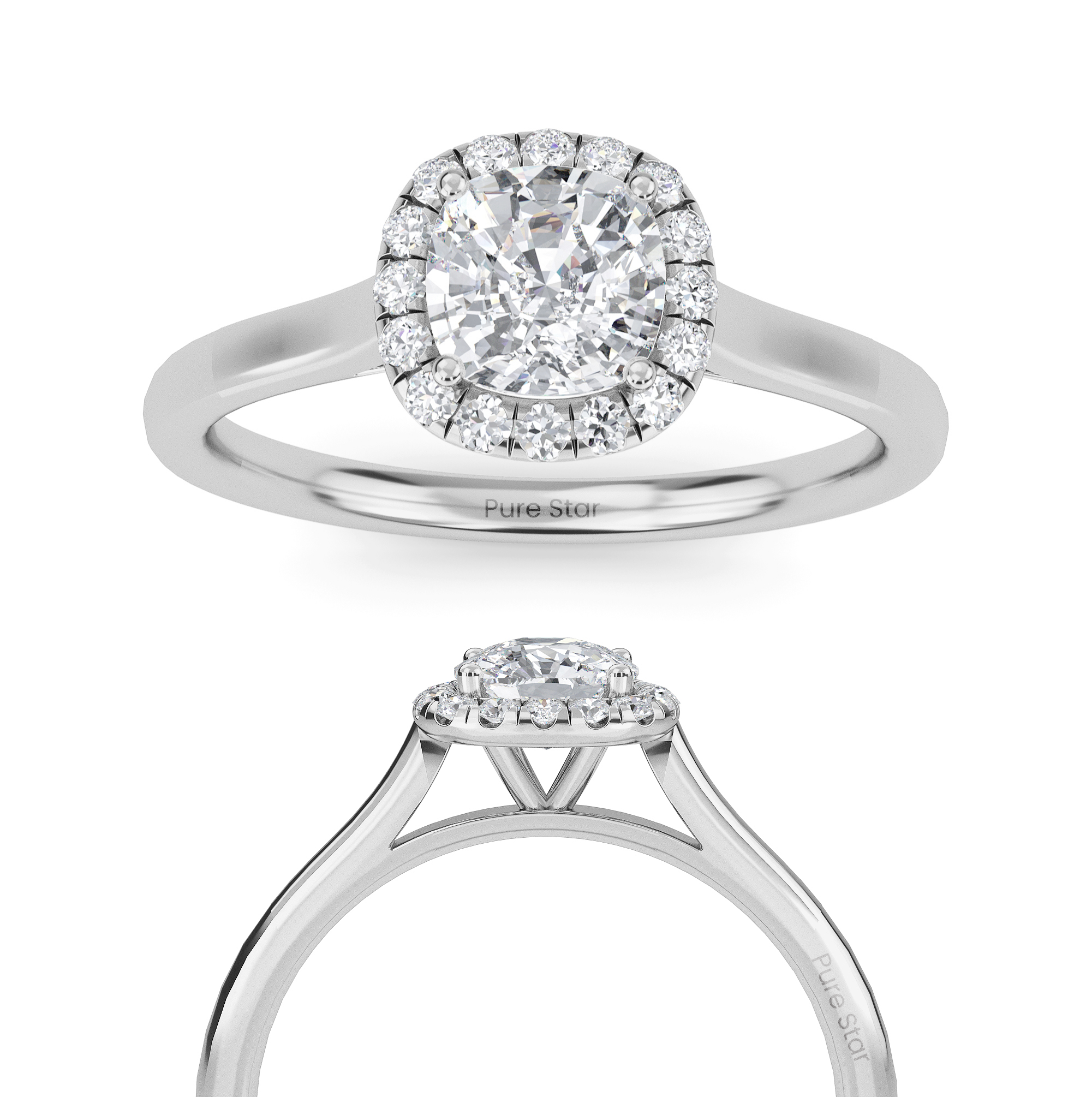 cushion cut diamond engagement rings