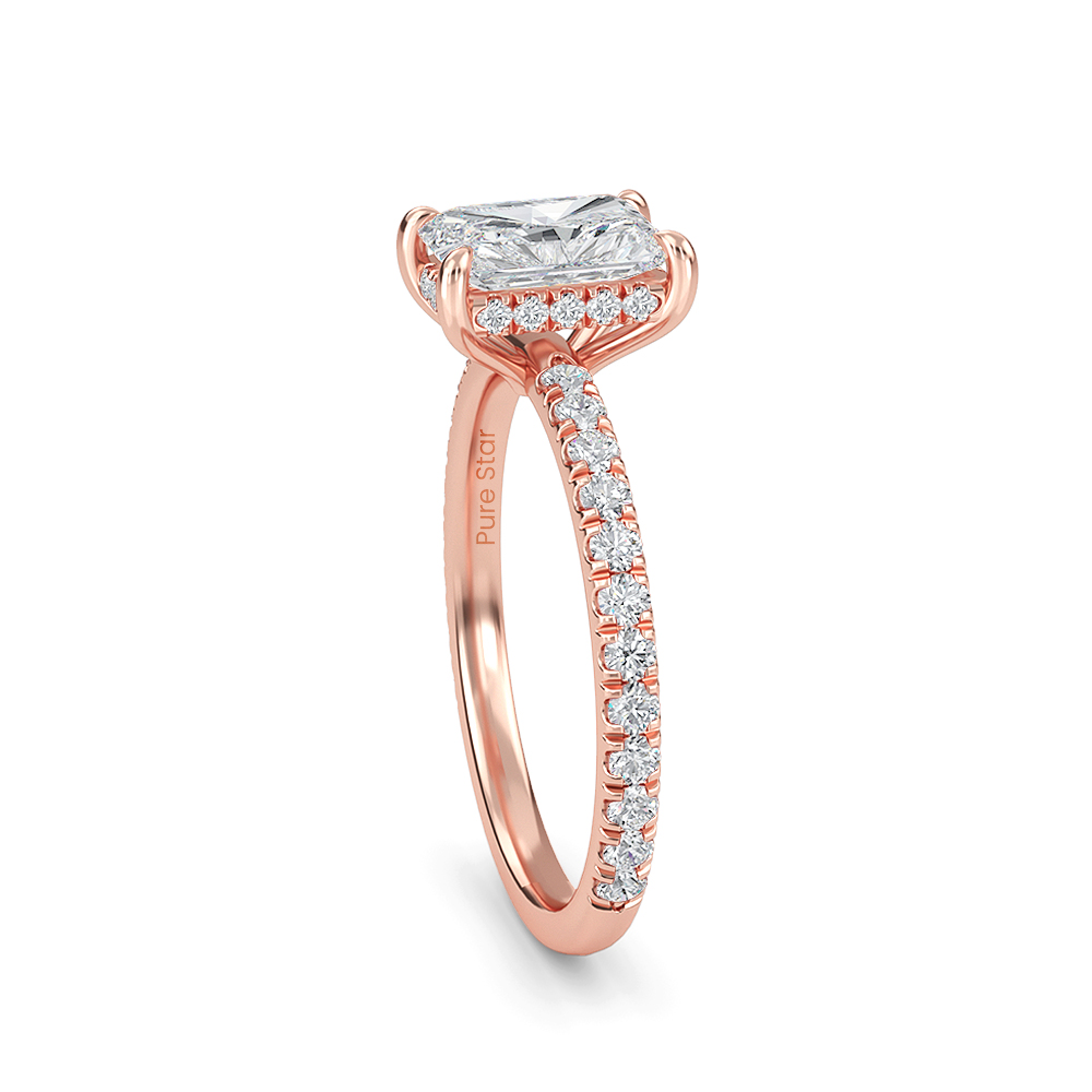 radiant engagement rings