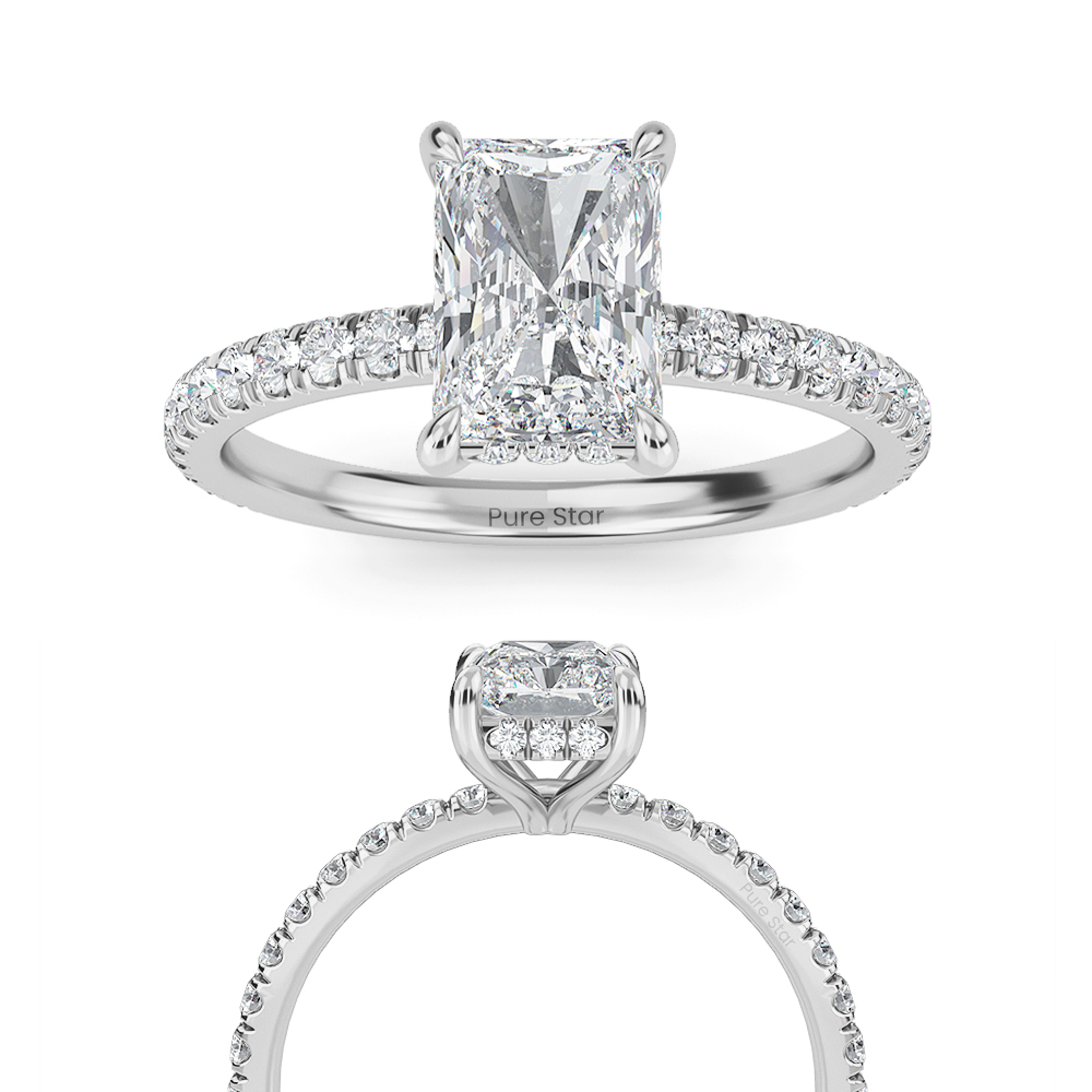 radiant engagement rings