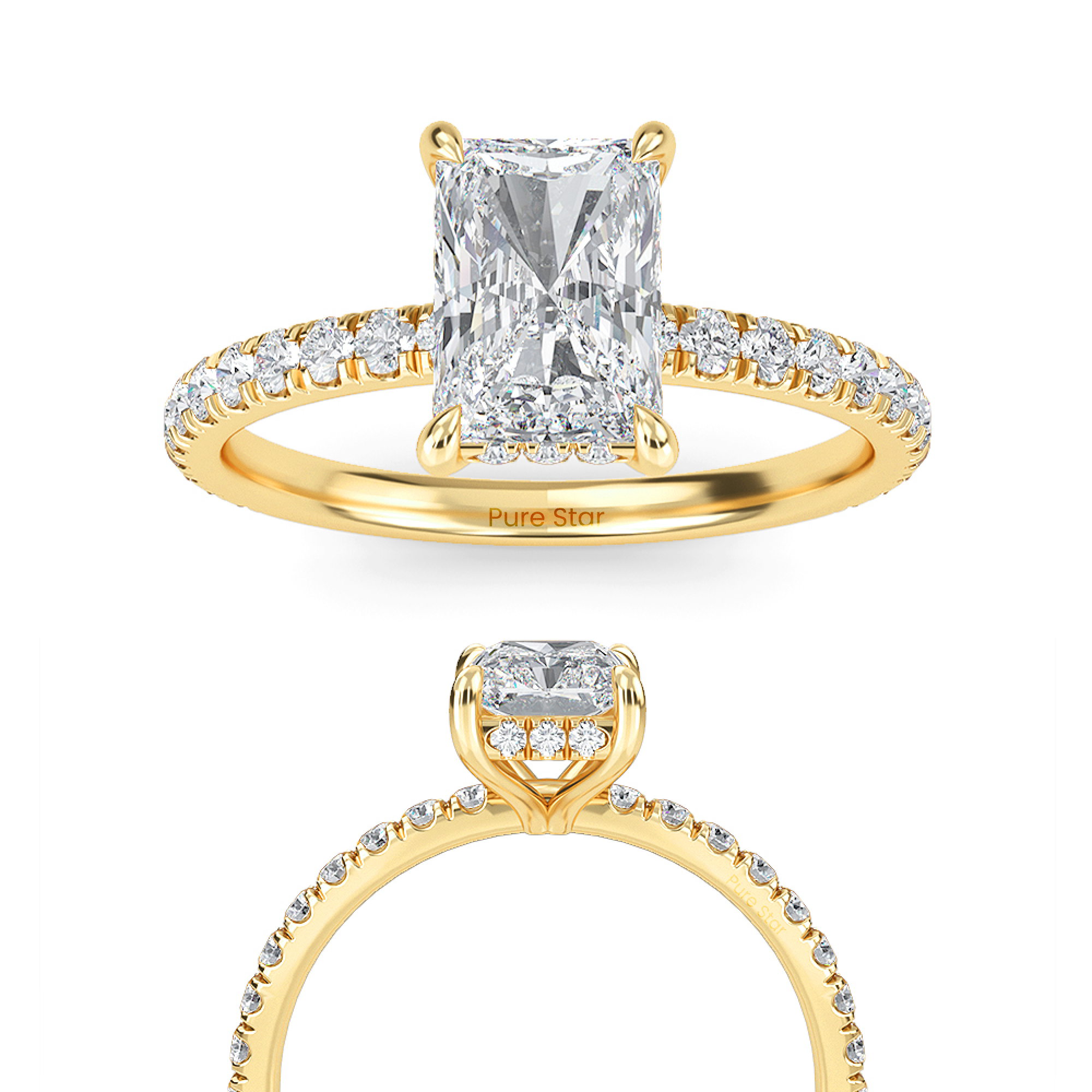 Sophia Radiant Lab Grown  Ring 0.50CT 10K Yellow Gold-purestarjewelry