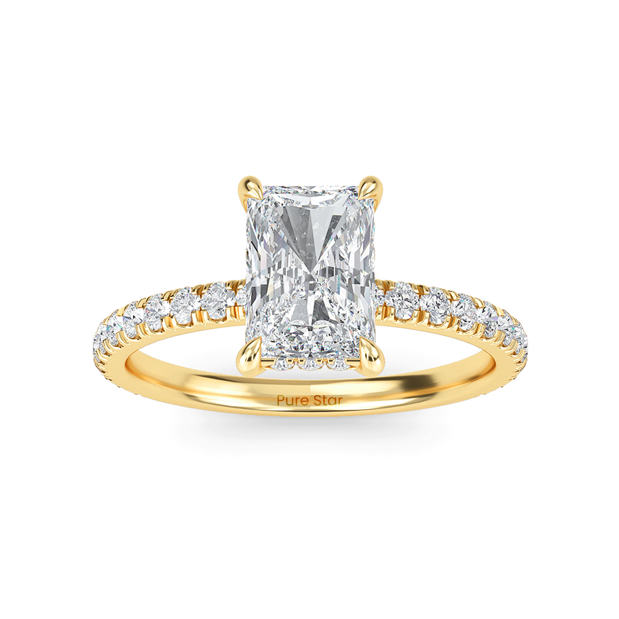 Sophia Radiant Lab Grown  Ring 0.50CT 10K Yellow Gold-purestarjewelry