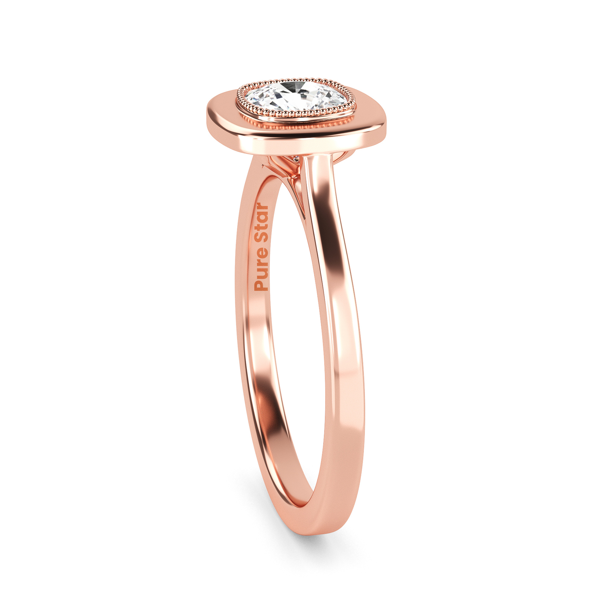 Cassidy Cushion Lab Grown  Ring 2CT 10K Rose Gold-purestarjewelry