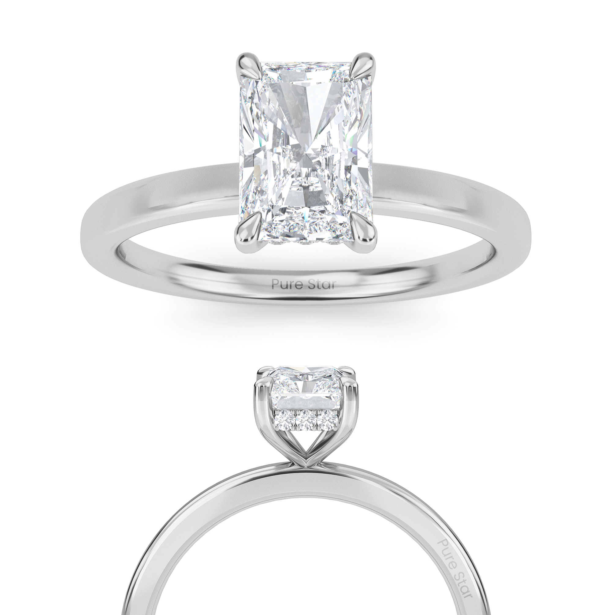 radiant diamond engagement ring