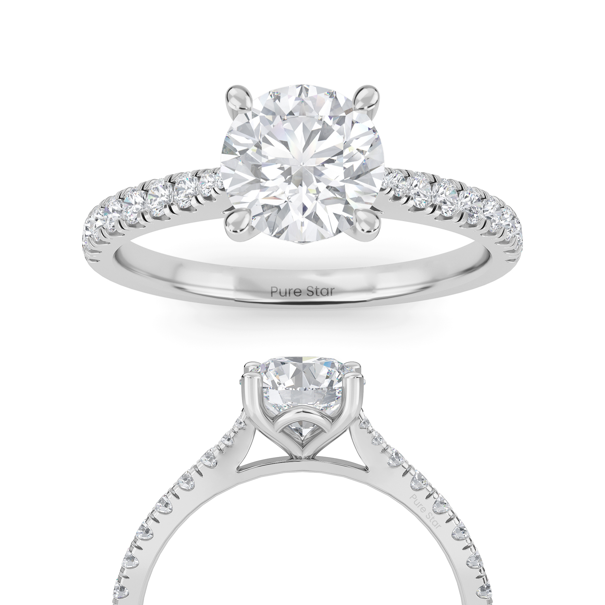 round cut engagement rings