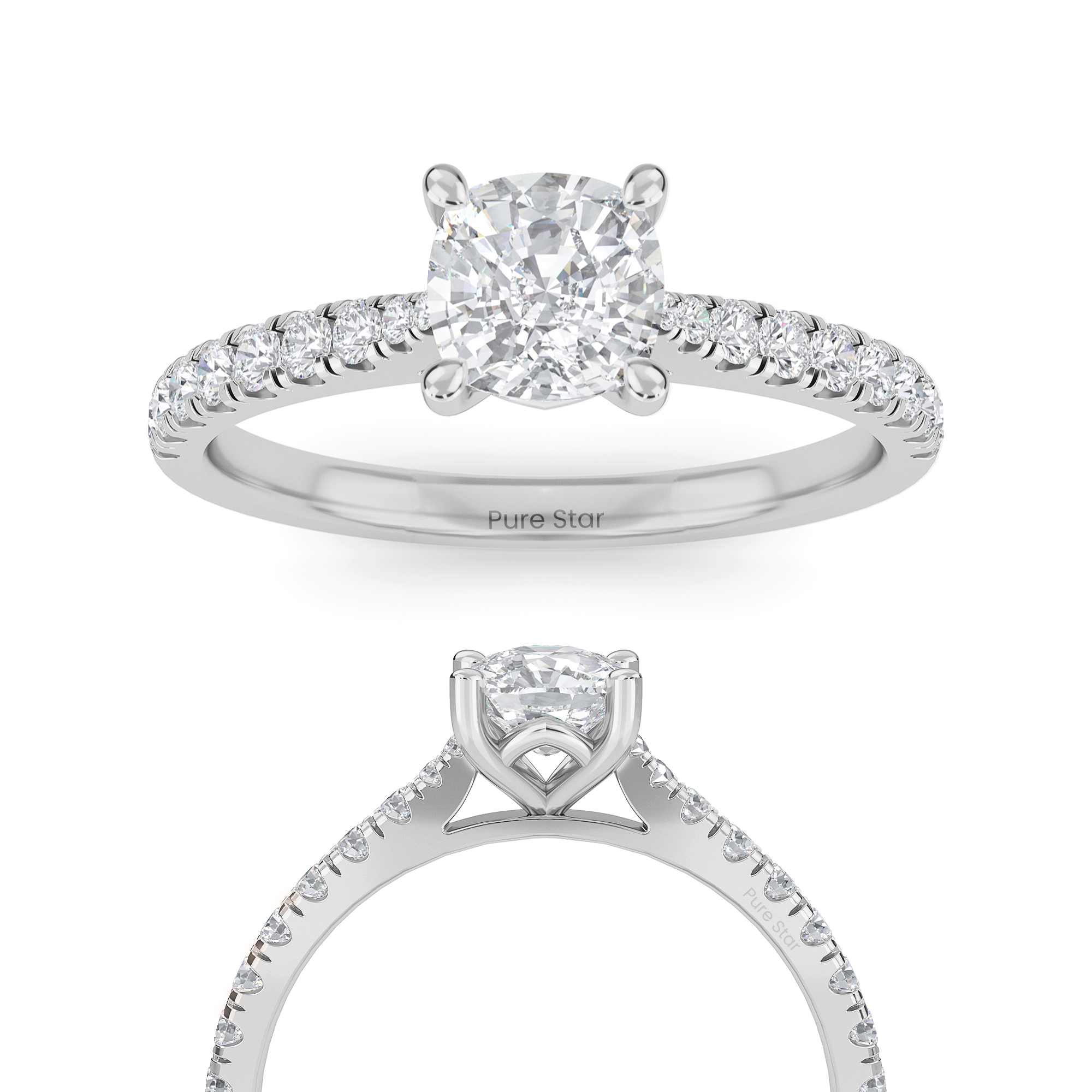 cushion cut diamond engagement rings