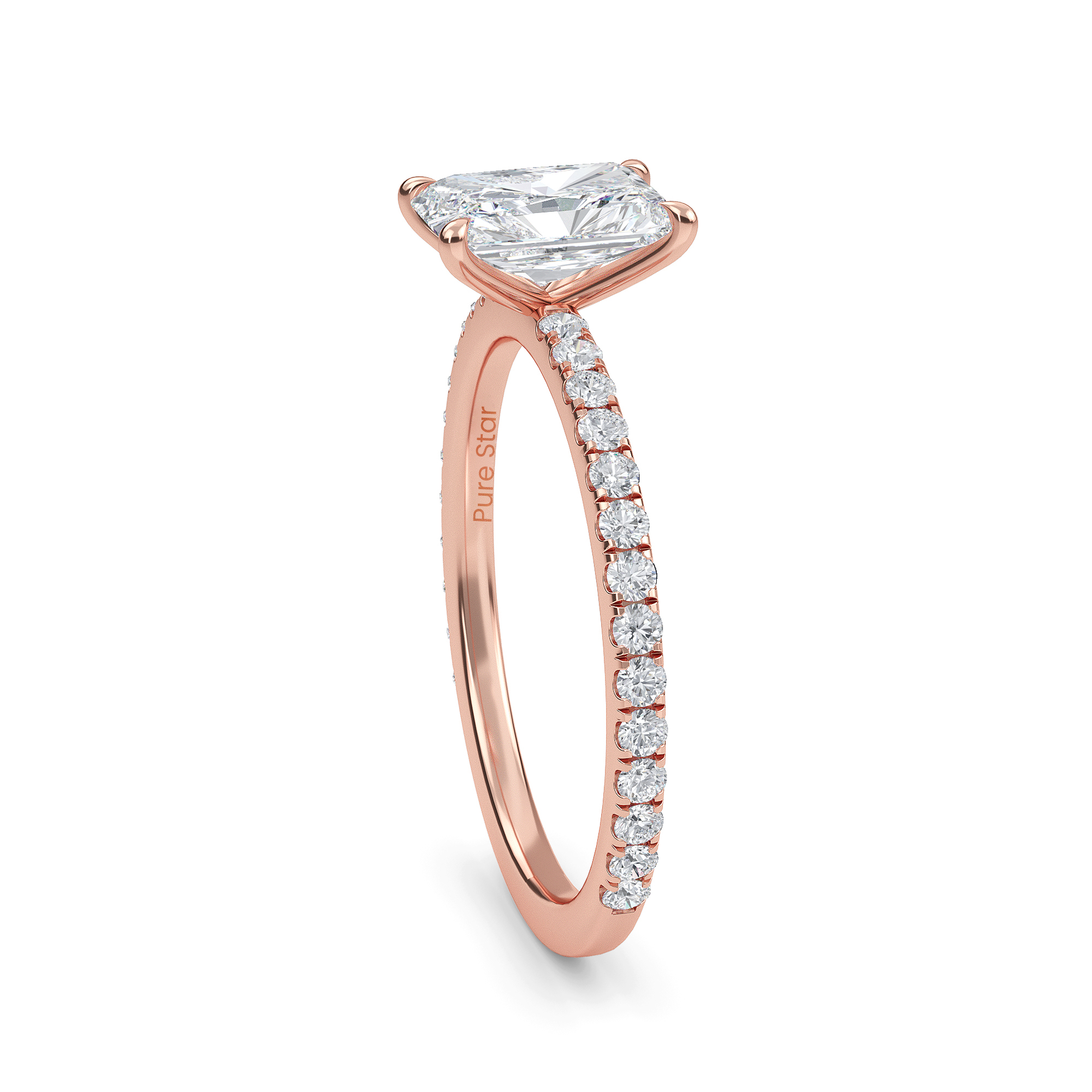 lab grown radiant cut diamond engagement rings