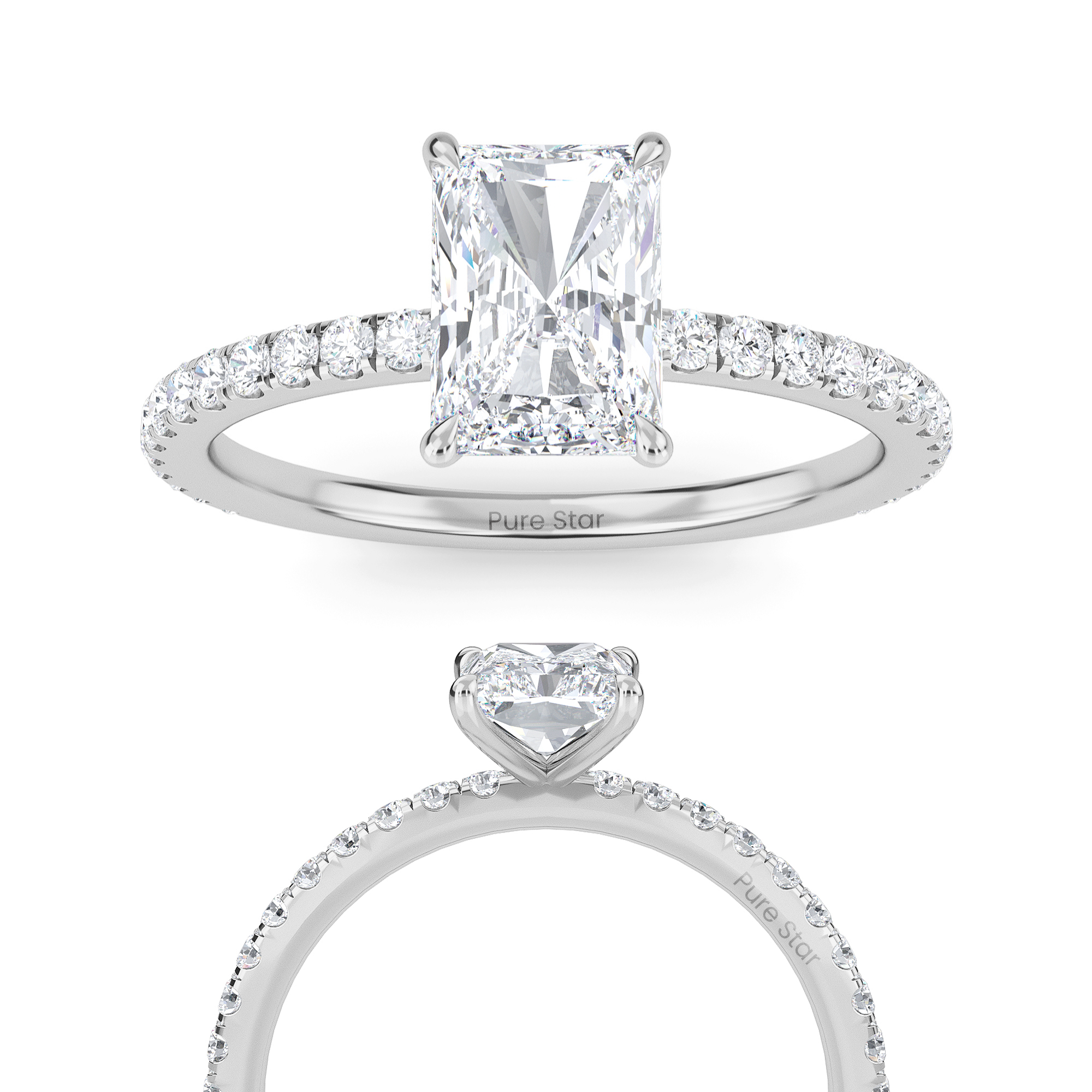 lab grown radiant cut diamond engagement rings