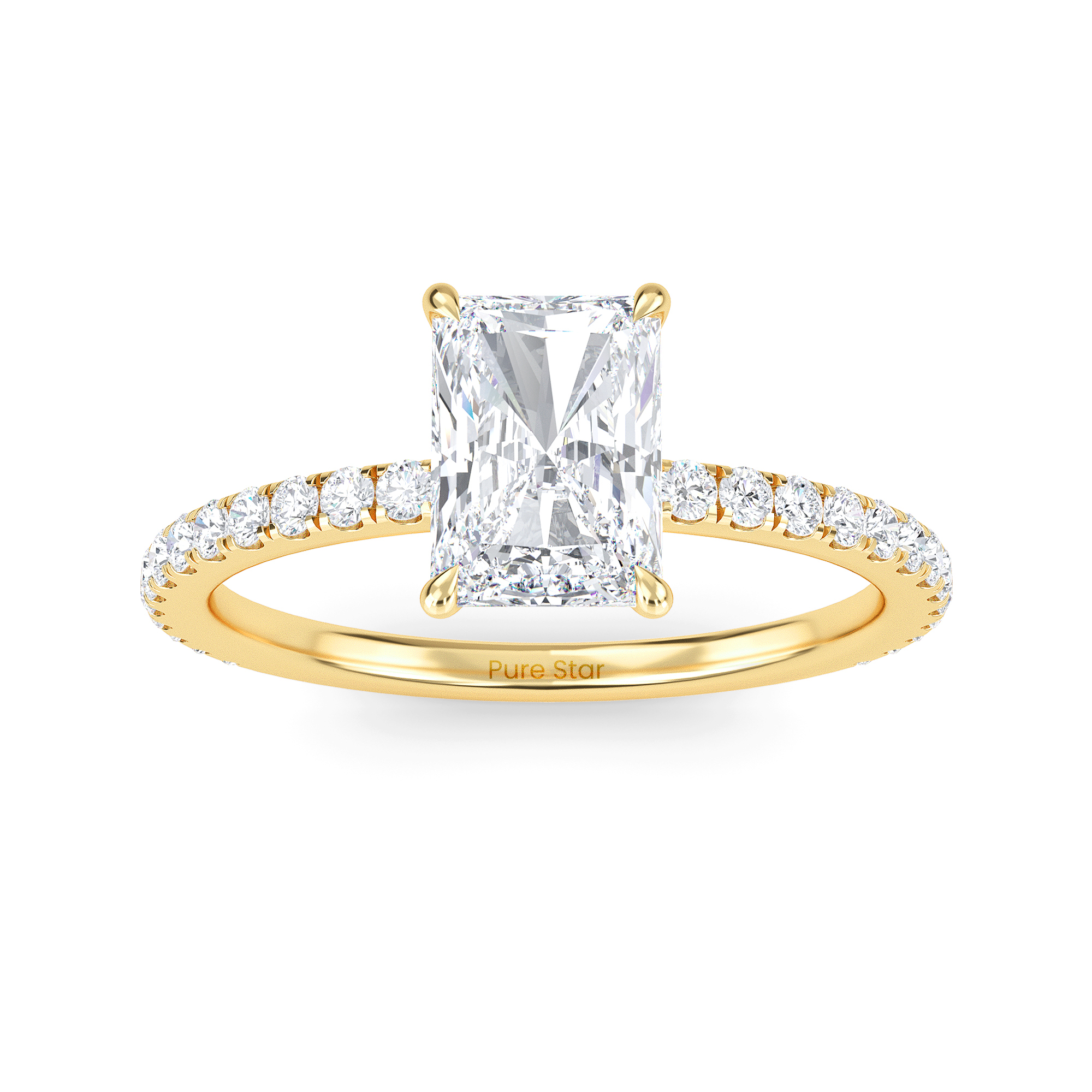 lab grown radiant cut diamond engagement rings