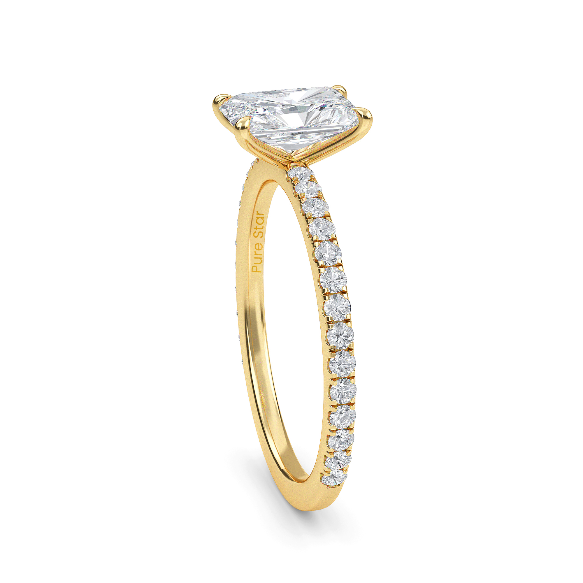 lab grown radiant cut diamond engagement rings